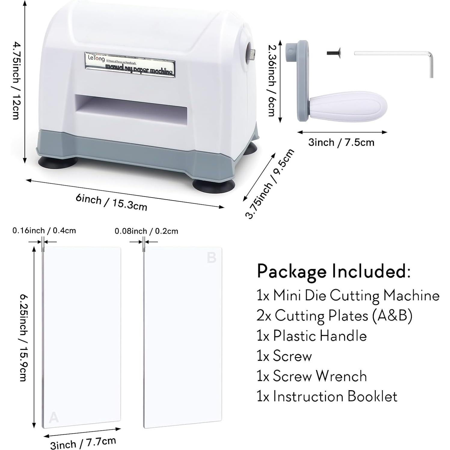 Mini Máquina de Corte y Embossing BAOFALI 15.3x12x9.5 cm