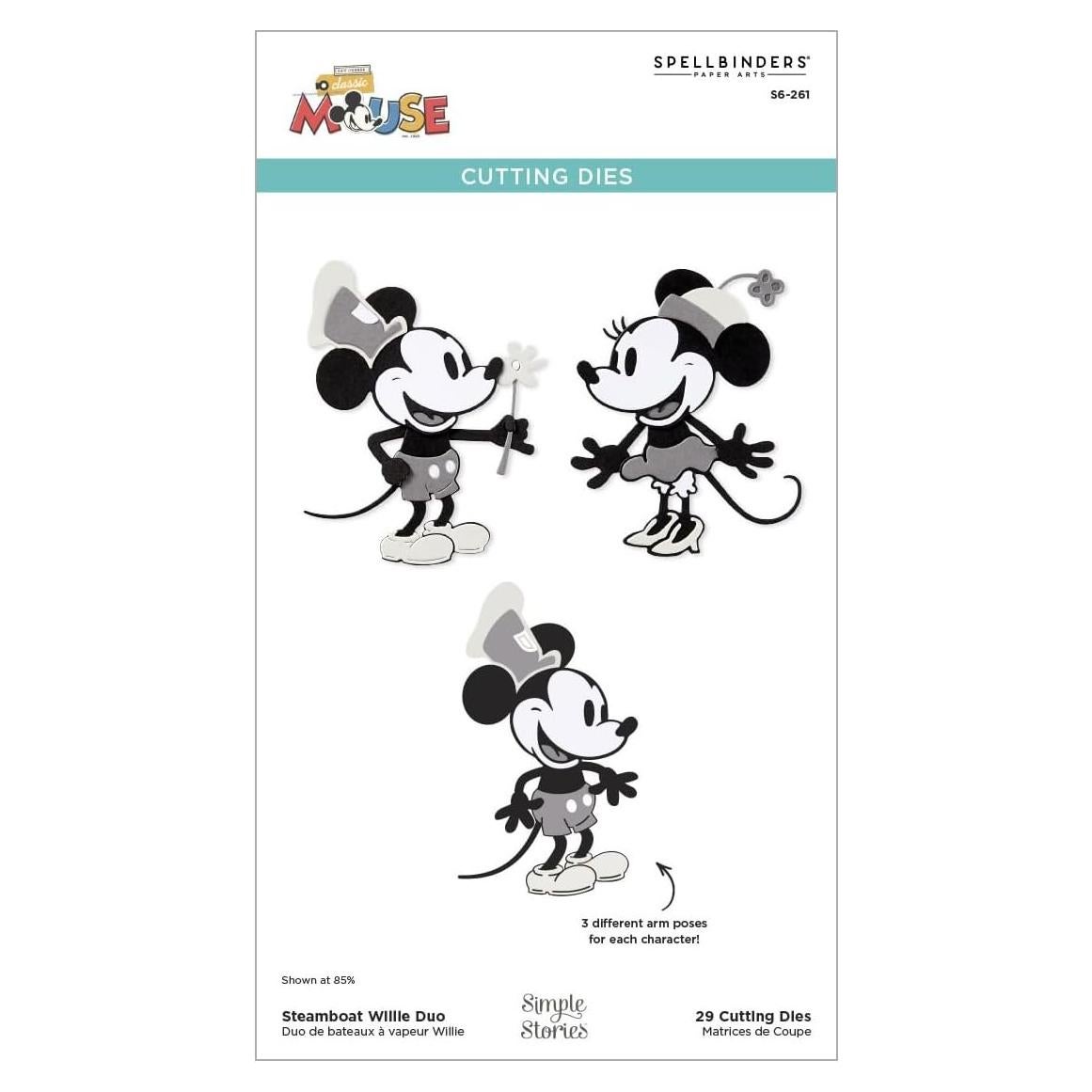Troqueles de Corte Spellbinders Steamboat Willie - 29 Piezas