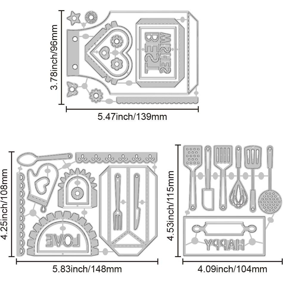 Troquel 3D GLOBLELAND Bolsa de Aperitivos del Delantal DIY