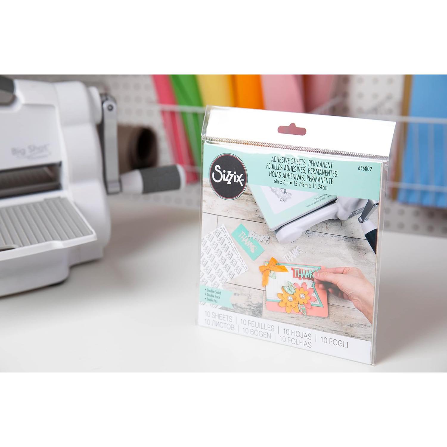 Hojas Adhesivas Sizzix 15x15 cm - 10 Unidades Sin Residuo