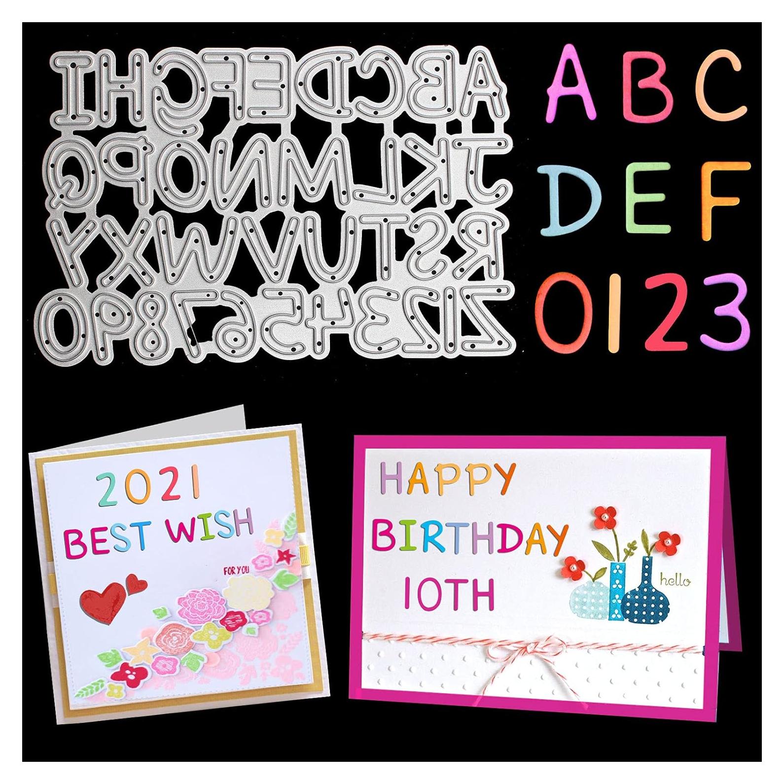 Troqueles de Corte de Metal TESWEY Letras y Números 0-9