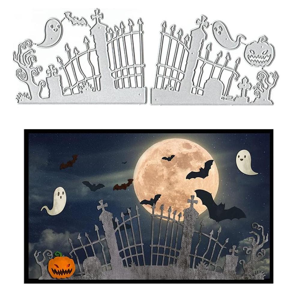 Troqueles de Corte Halloween ALIBBON - Calabaza, Fantasma, Tumba