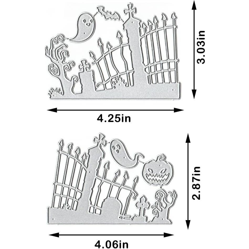 Troqueles de Corte Halloween ALIBBON - Calabaza, Fantasma, Tumba