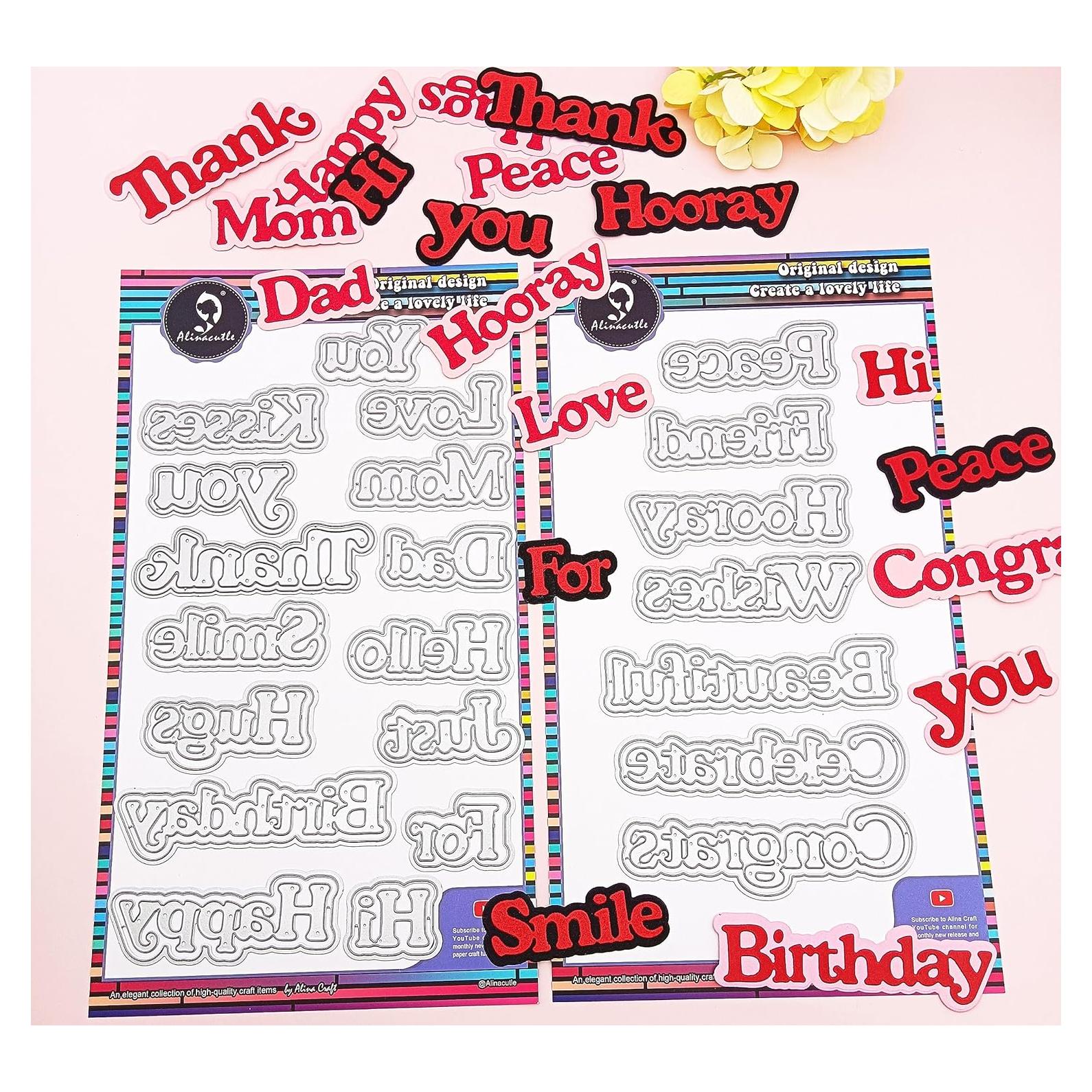 Troqueles de Palabra Alinacutle 22PC para Scrapbooking