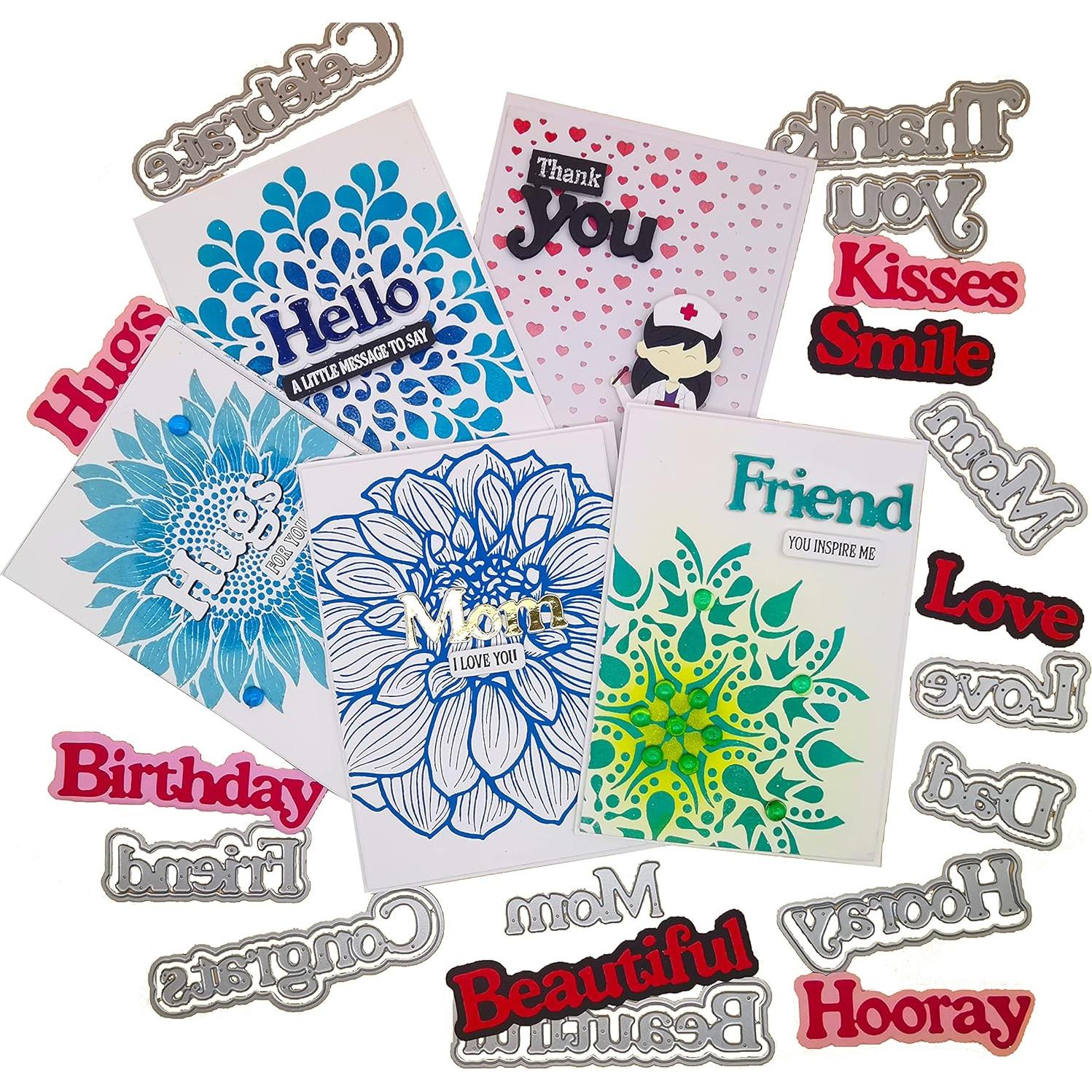 Troqueles de Palabra Alinacutle 22PC para Scrapbooking