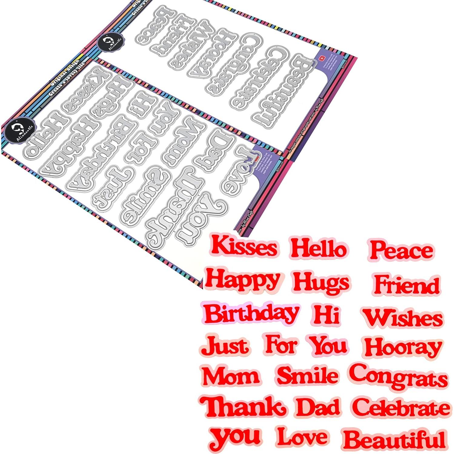 Troqueles de Palabra Alinacutle 22PC para Scrapbooking