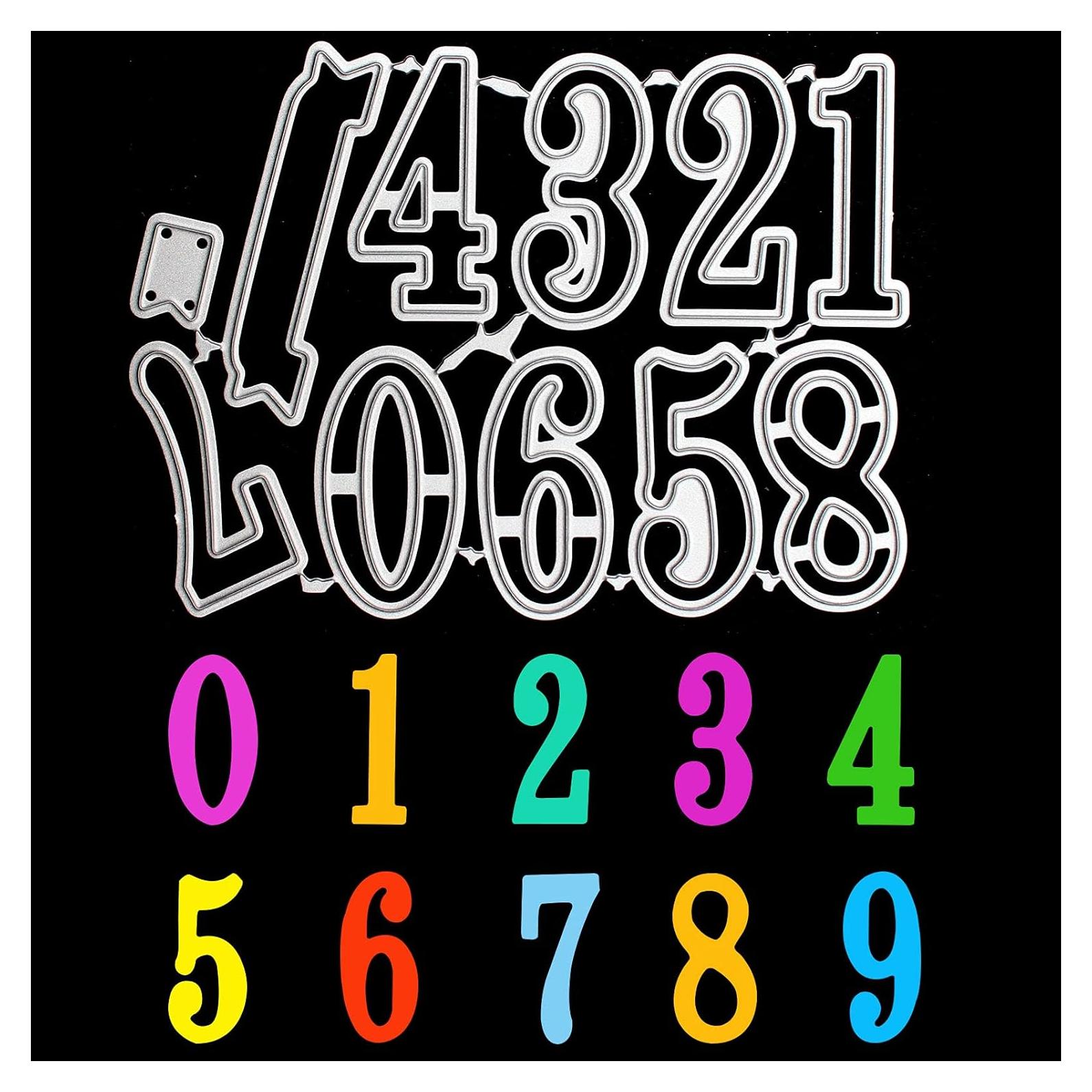 Troqueles de Corte Números 0-9 TESWEY para Scrapbooking