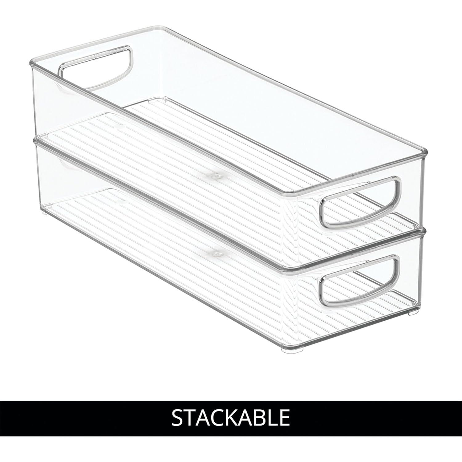Contenedor Apilable de Plástico iDesign 40.6x15.2 cm Transparente
