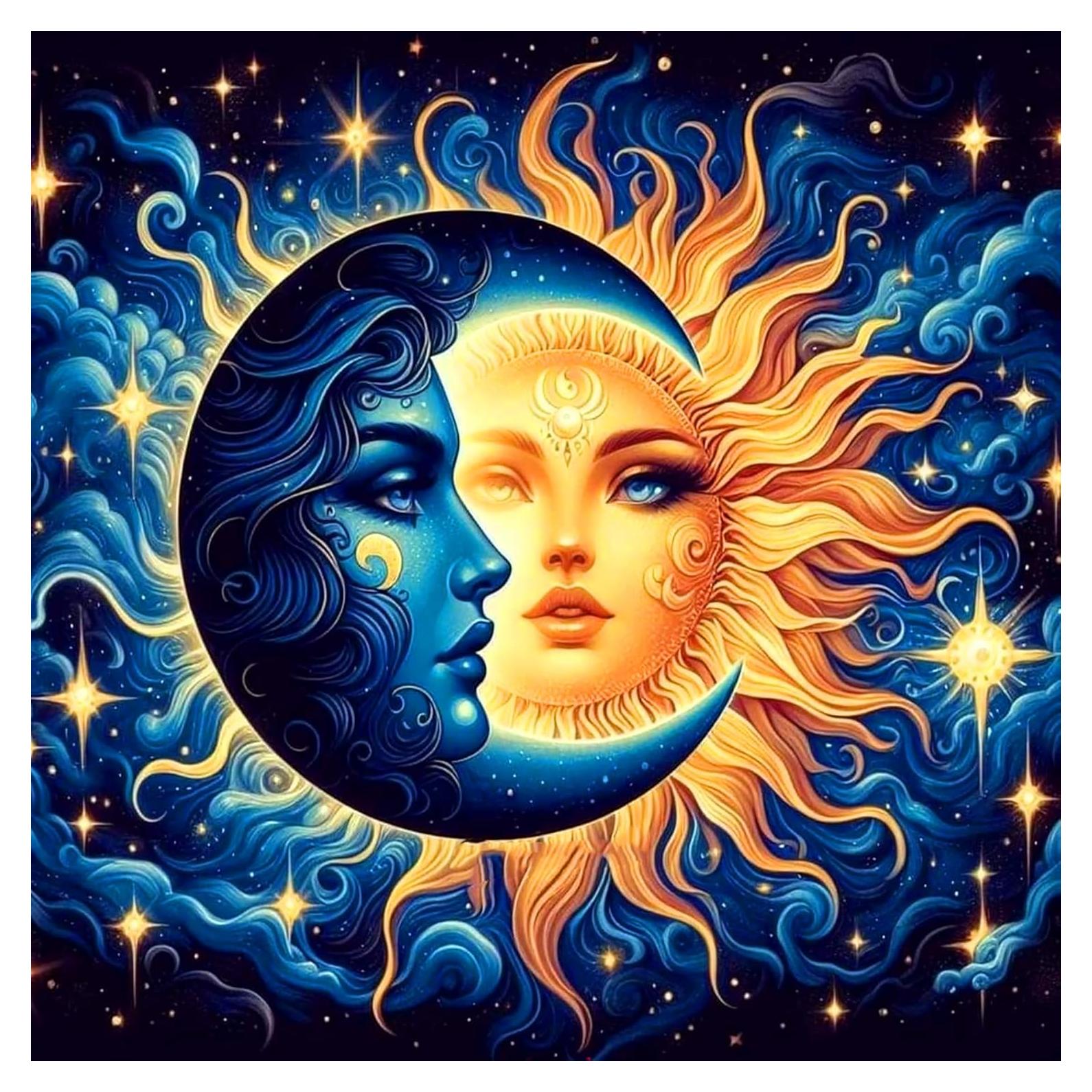 Kit de Pintura por Números Axquilon Sol y Luna 40x40cm