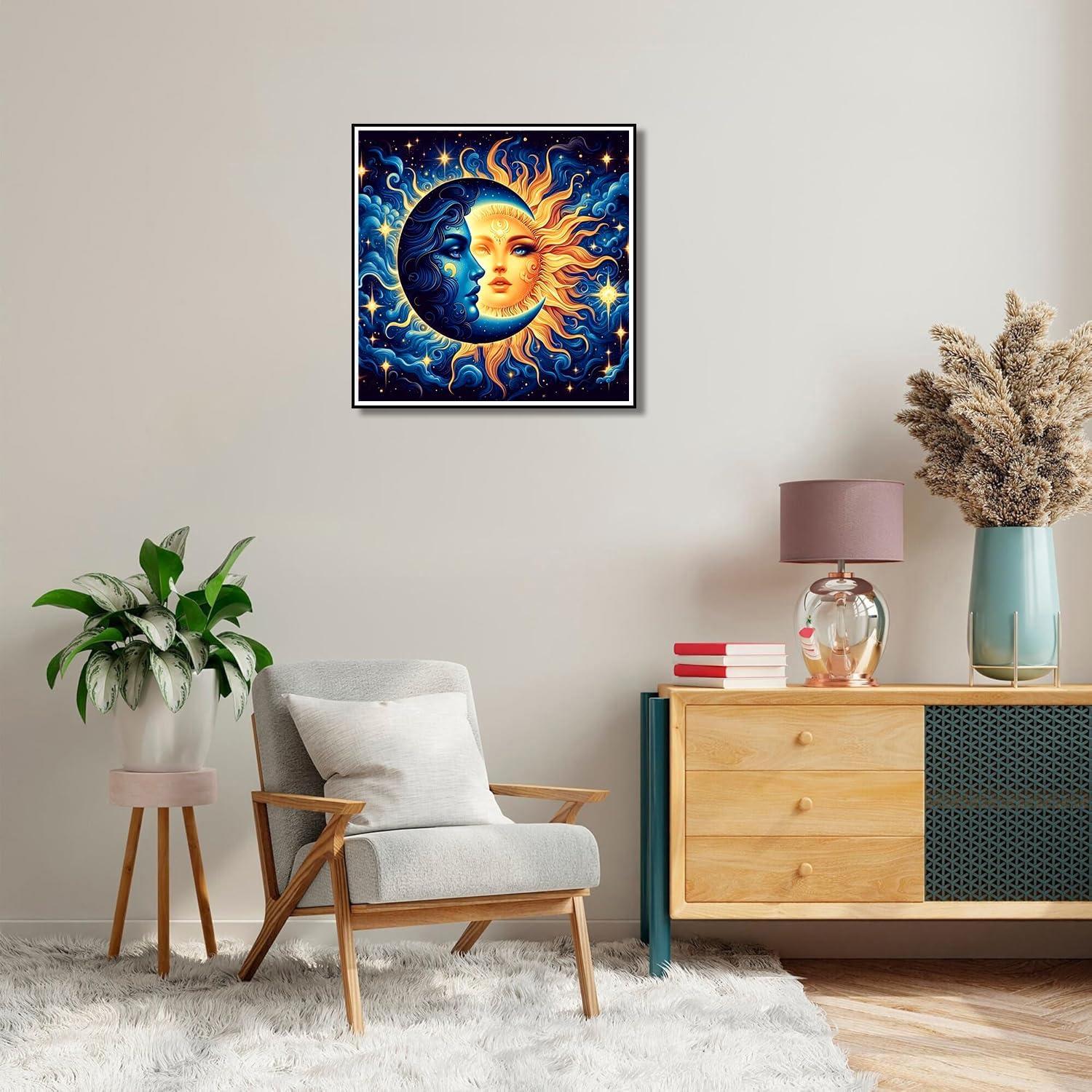 Kit de Pintura por Números Axquilon Sol y Luna 40x40cm