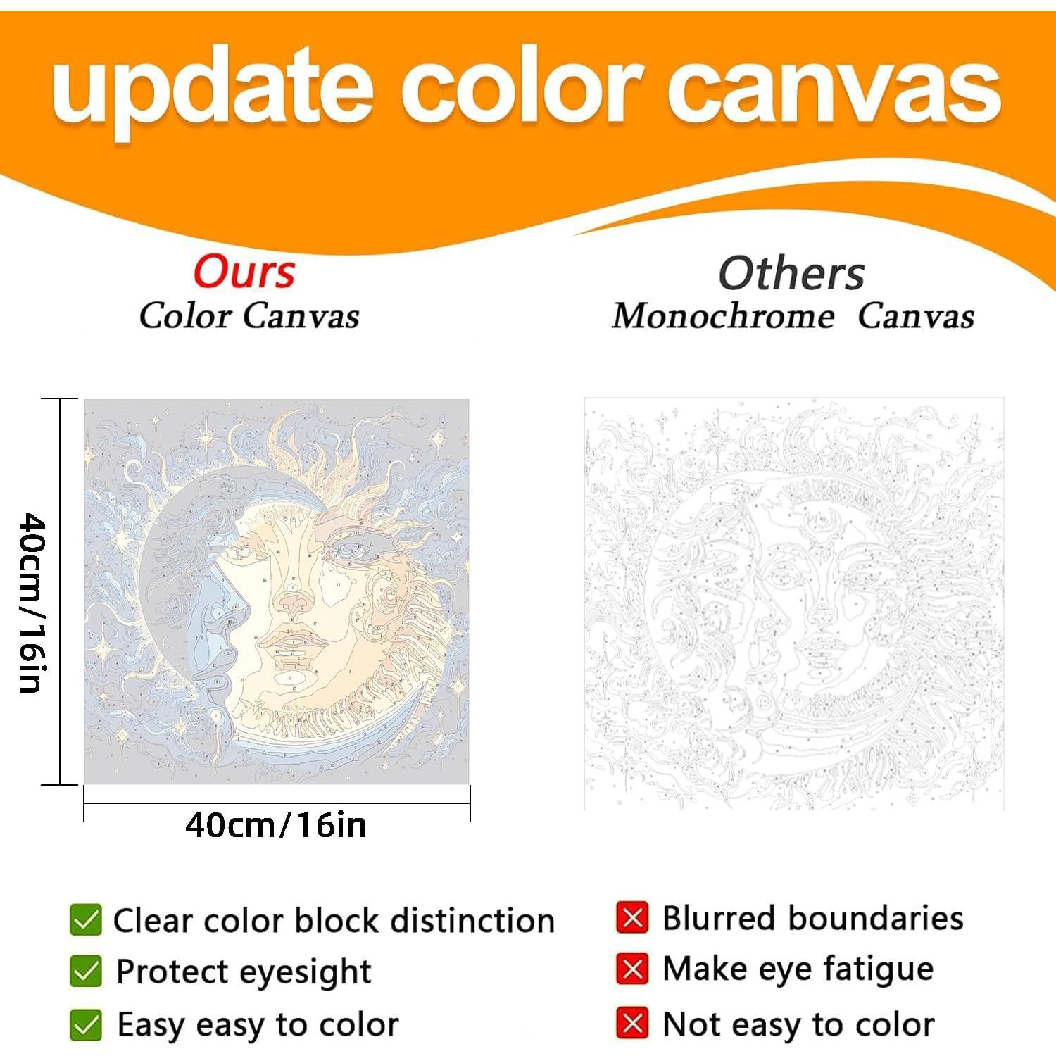 Kit de Pintura por Números Axquilon Sol y Luna 40x40cm