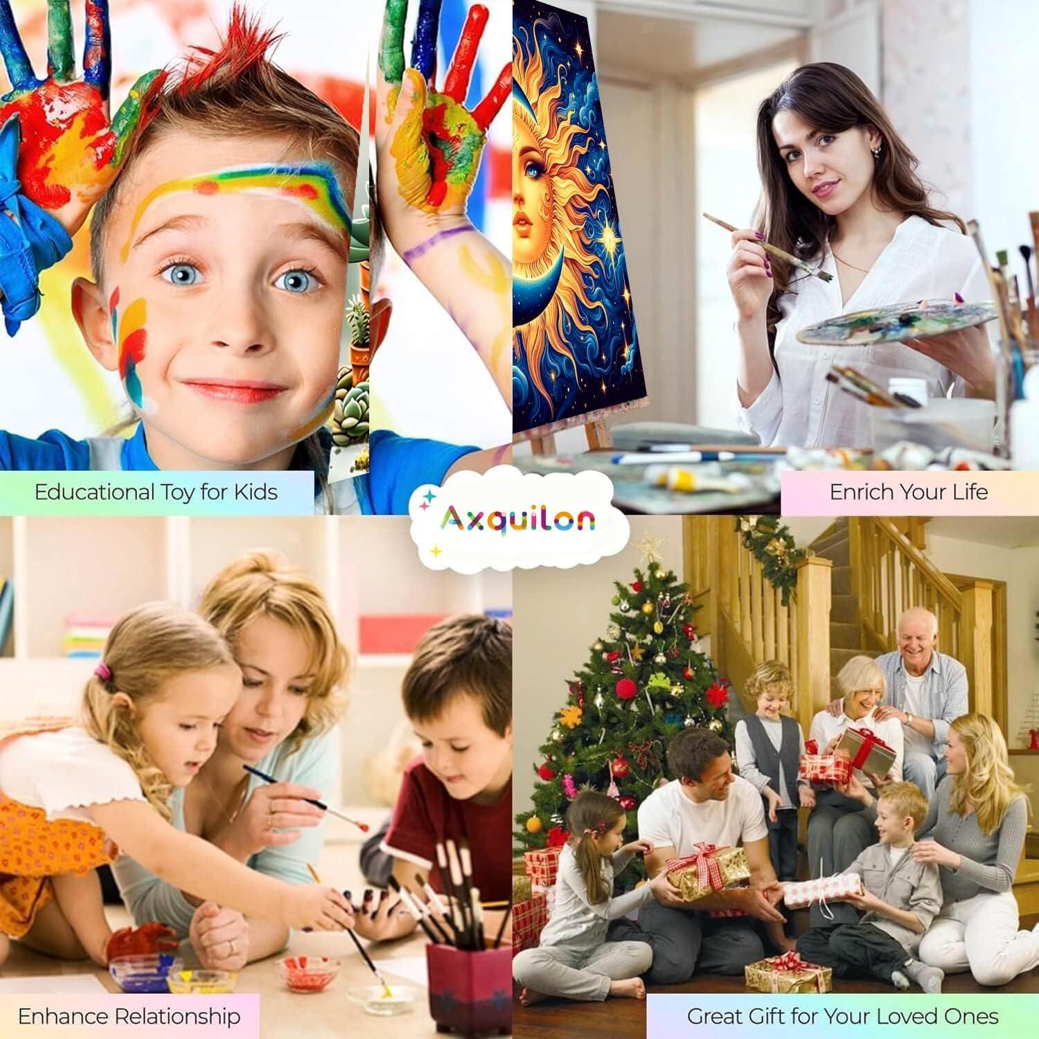 Kit de Pintura por Números Axquilon Sol y Luna 40x40cm