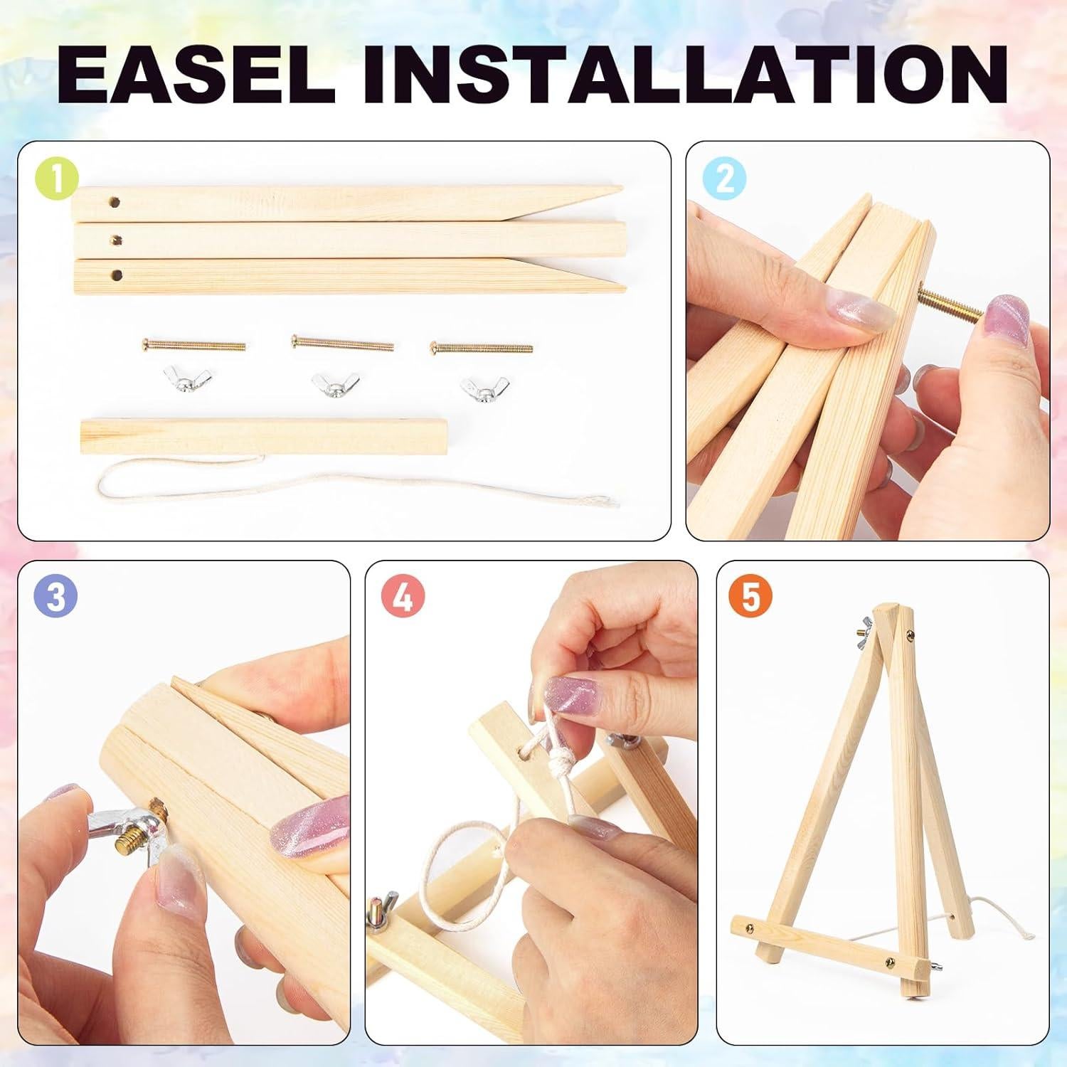 Kit de Pintura por Números Enmarcado Yezavesu 4 Piezas 20x30 cm