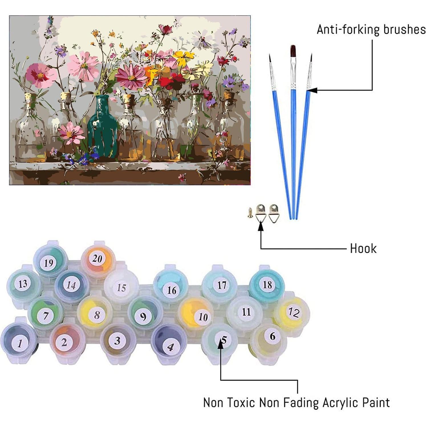 Pintura por Números Apcufir Adultos Flores Silvestres 40x50 cm