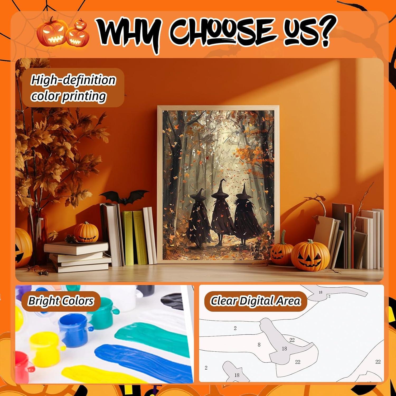 Kit de Pintura por Números Halloween Reivworl 40x51 cm