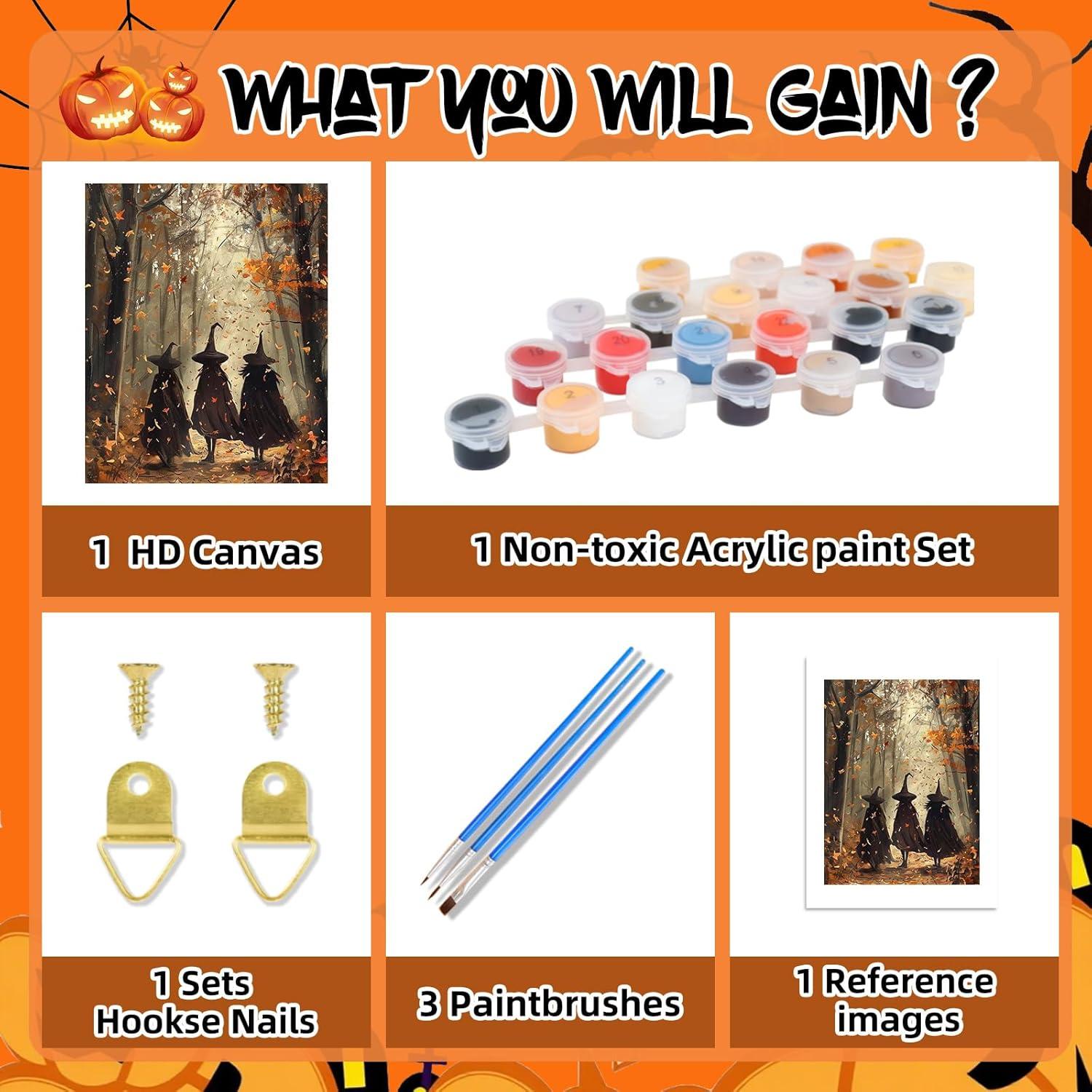 Kit de Pintura por Números Halloween Reivworl 40x51 cm