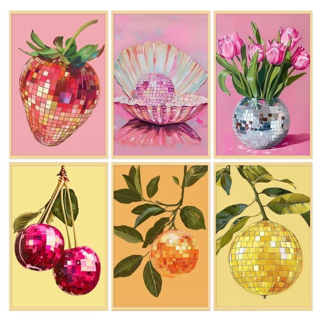 Kit de Pintura por Números Clendo 6P Frutas Disco 20x30 cm