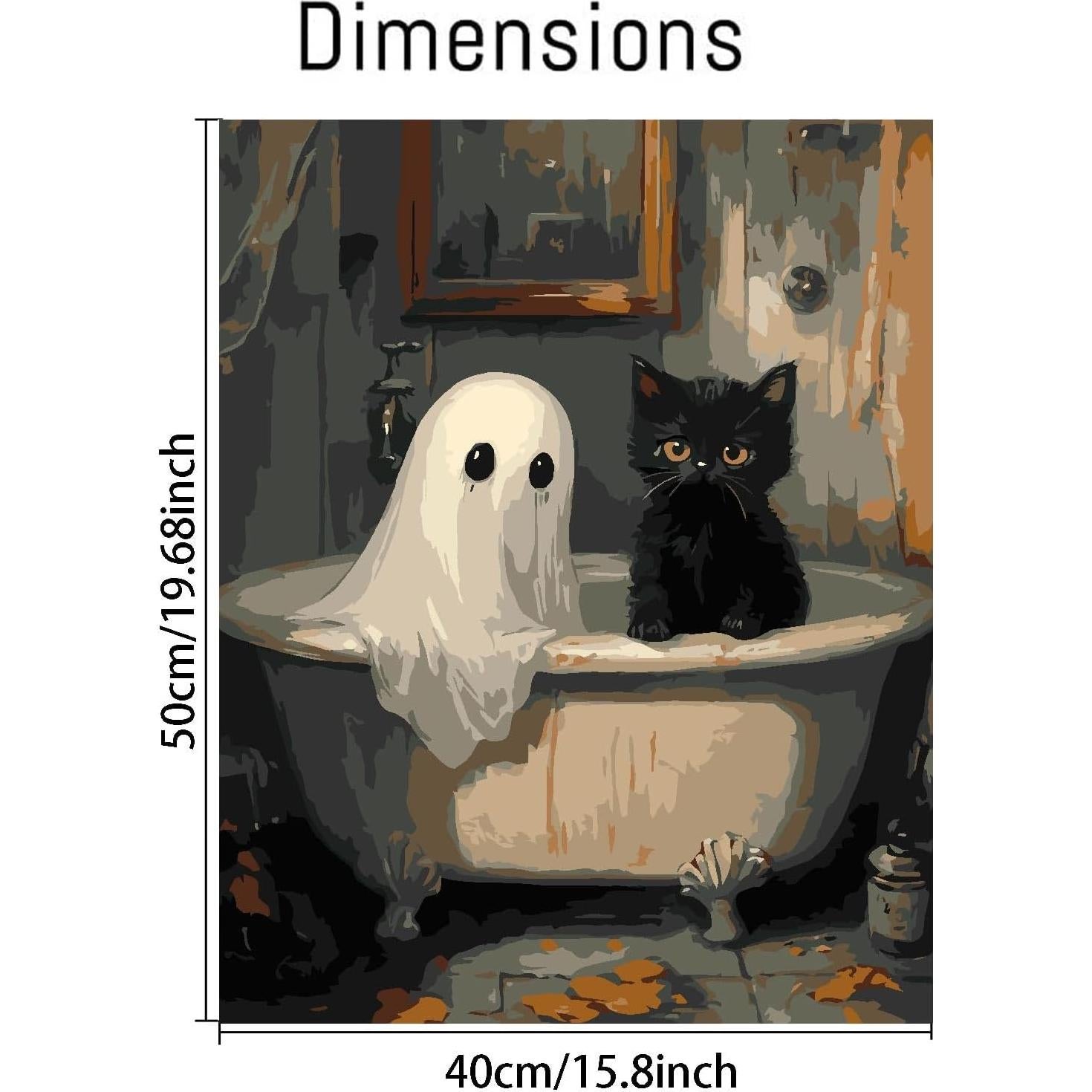 Kit de Pintura por Números Clendo Gato Fantasma 40x50 cm