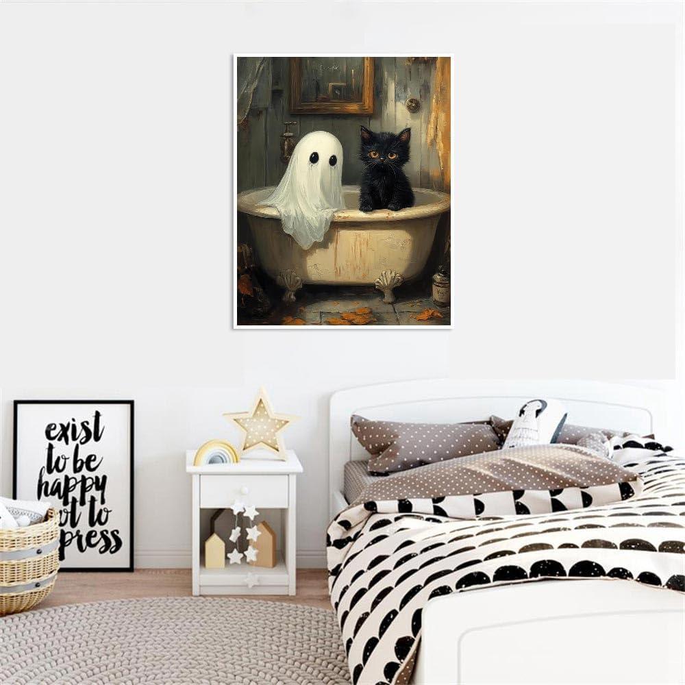 Kit de Pintura por Números Clendo Gato Fantasma 40x50 cm