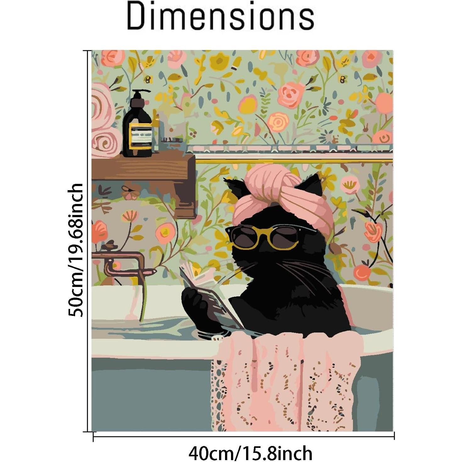 Kit de Pintura por Números Canrichshop Gato Negro 40x50cm