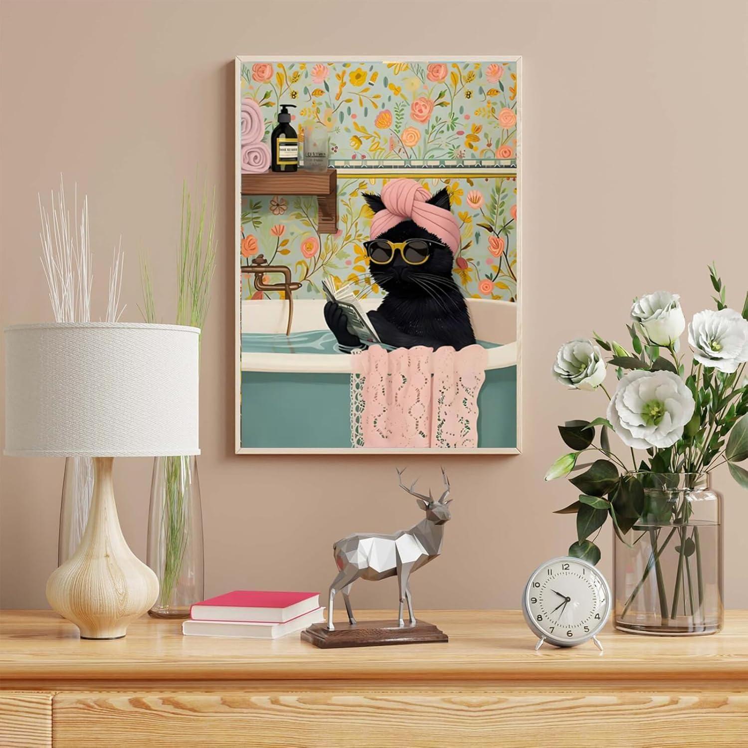 Kit de Pintura por Números Canrichshop Gato Negro 40x50cm