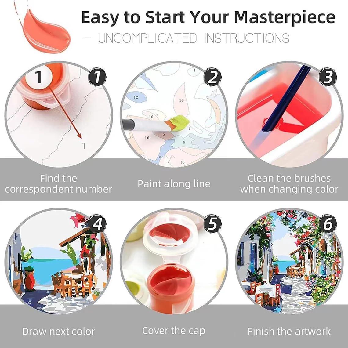 Kit de Pintura por Números Canrichshop Gato Negro 40x50cm