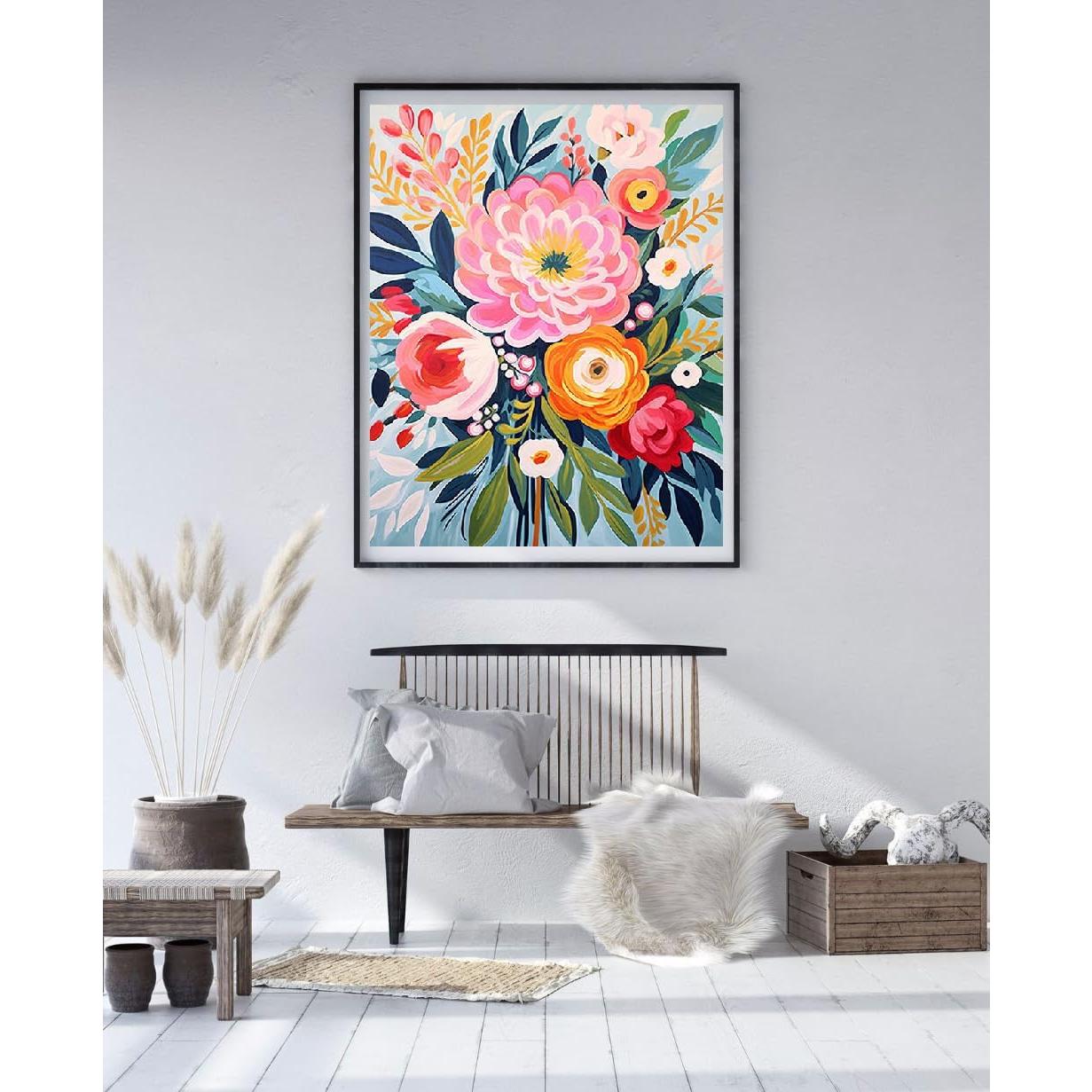 Kit de Pintura por Números YarnMate Flores 40x50 cm