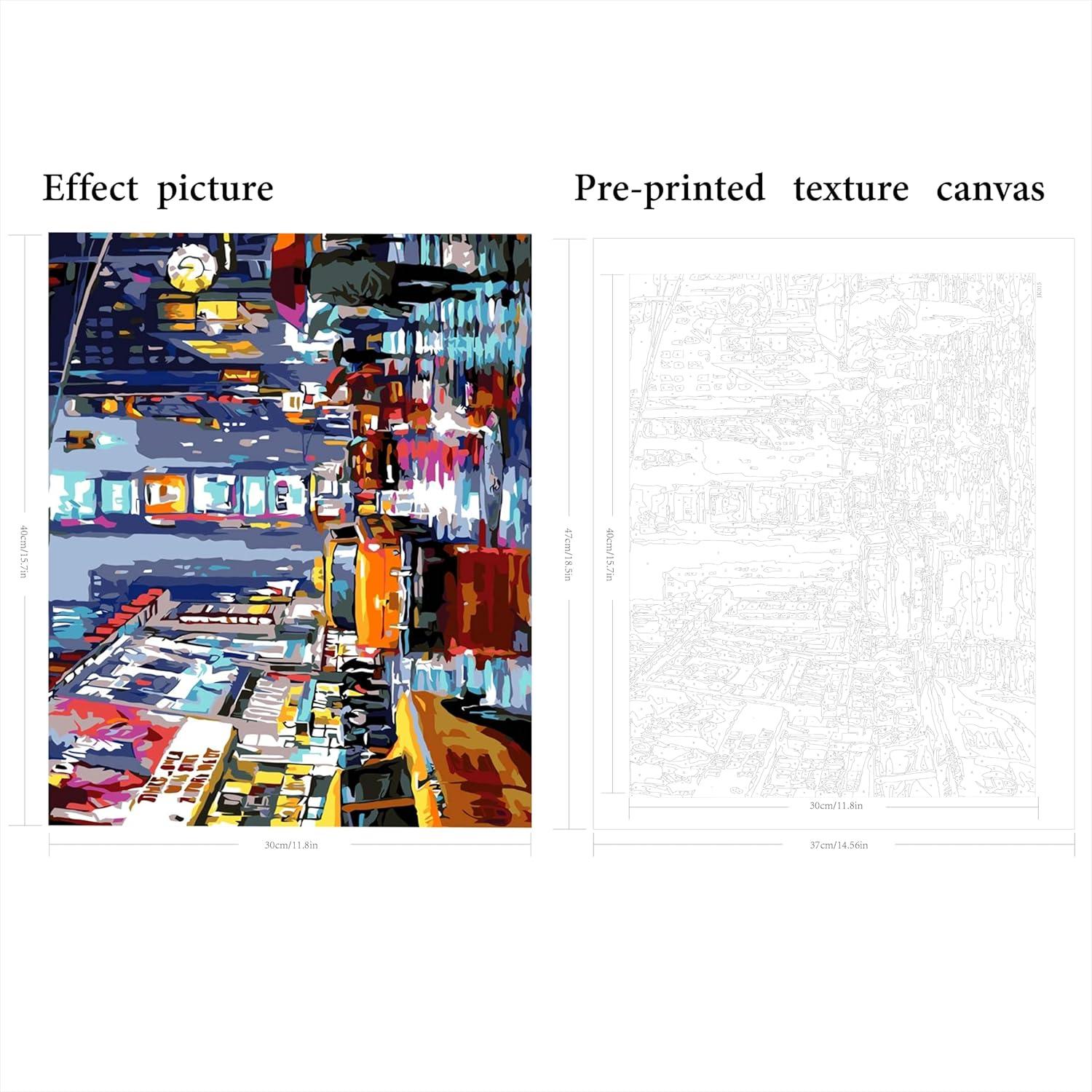 Kit de Pintura por Números QUITEDEW Times Square 40x50 cm