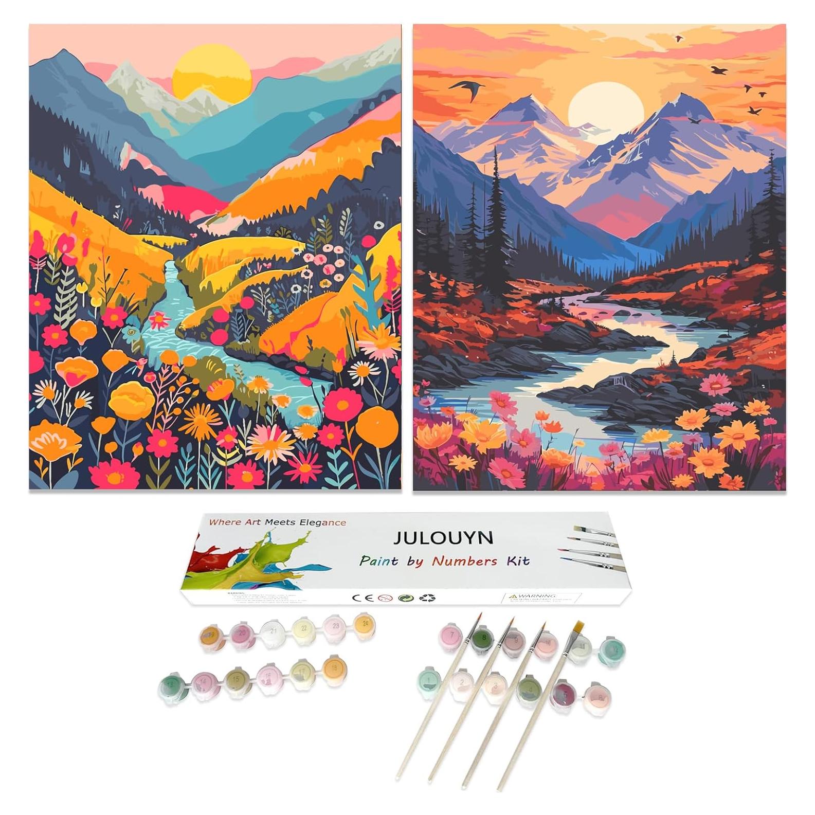 Kit de Pintura por Números JULOUYN 2 Paquetes Adultos 40.6x50.8cm