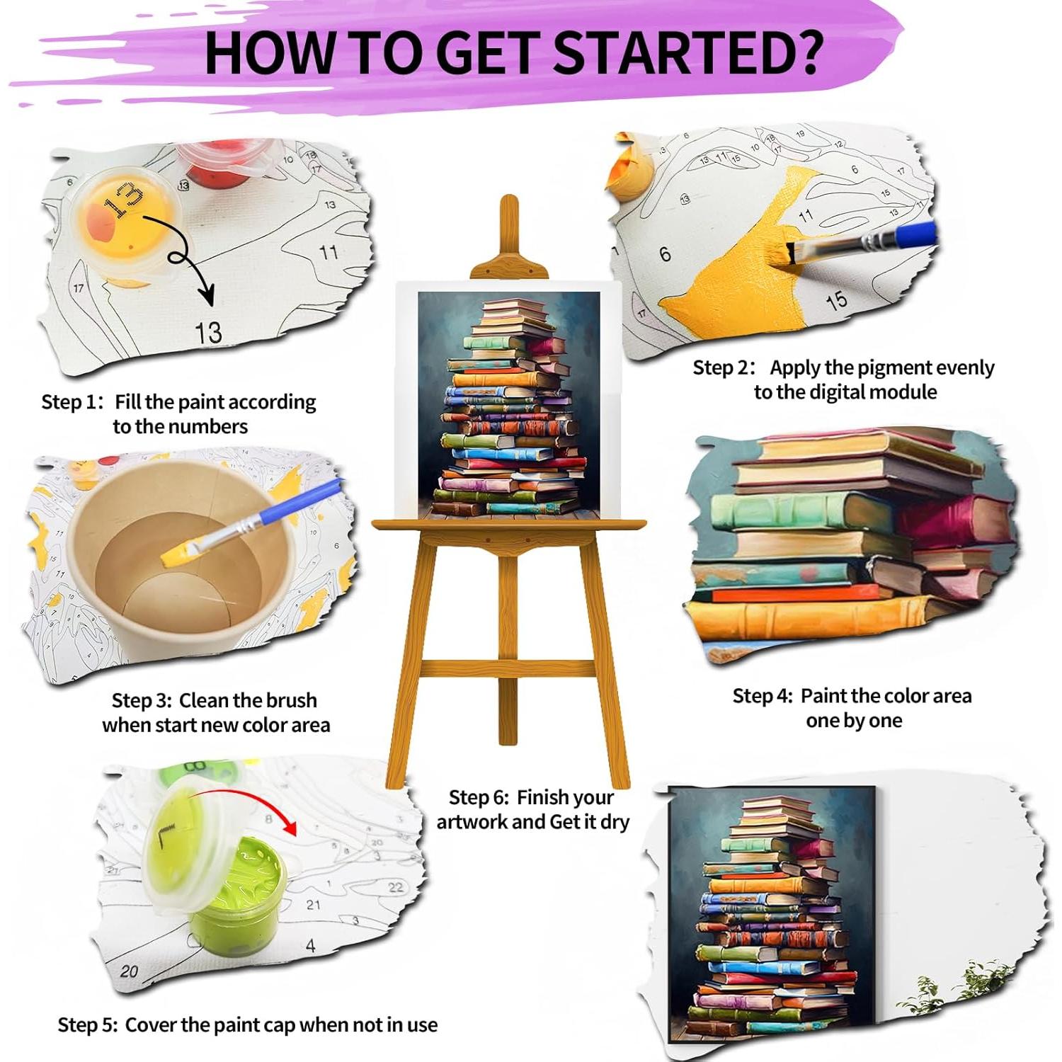 Kit de Pintar por Números YALKIN 40x50 cm Acrílico para Adultos