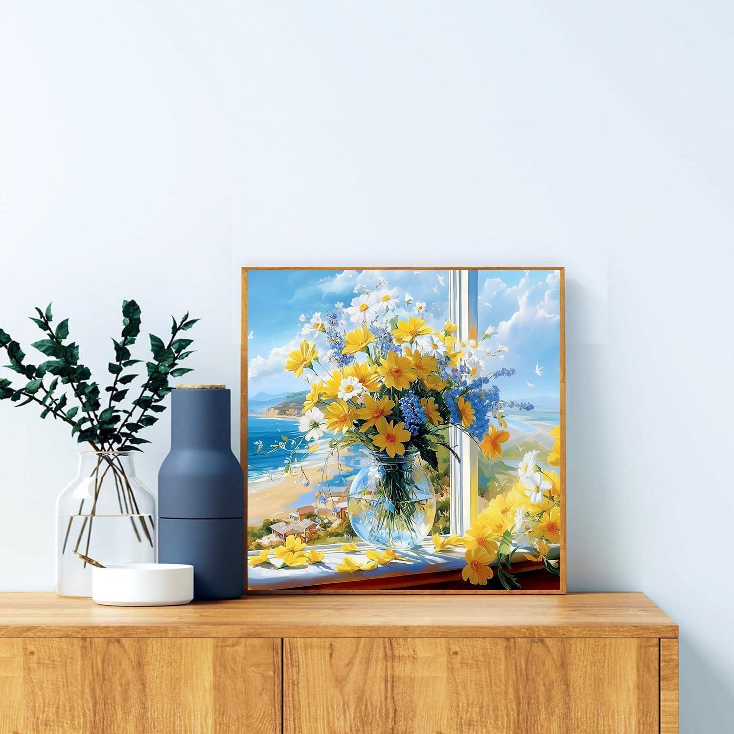 Kit de Pintura por Números Floral YarnWhimsy 40x40 cm