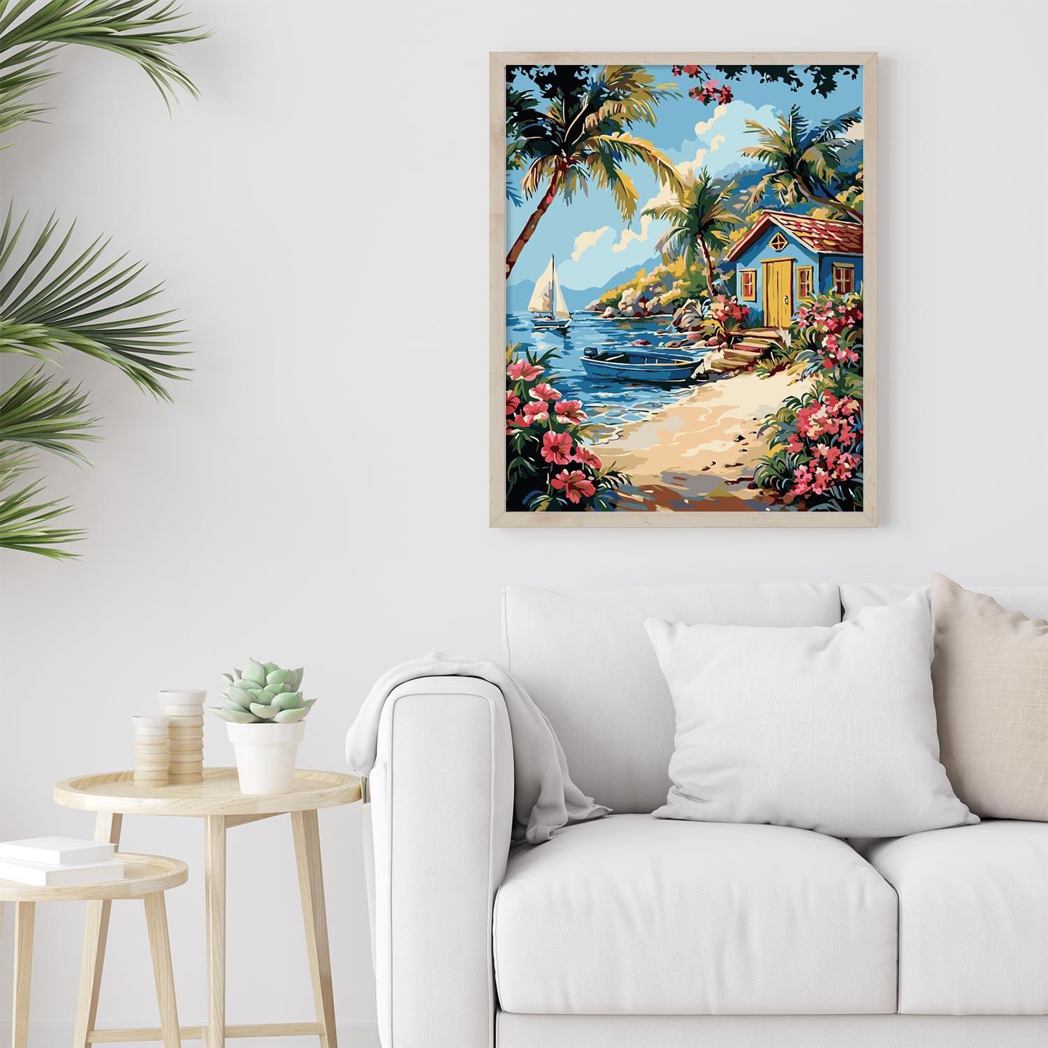 Kit de Pintura por Números Possoco 40x50 cm Playa Acrílico