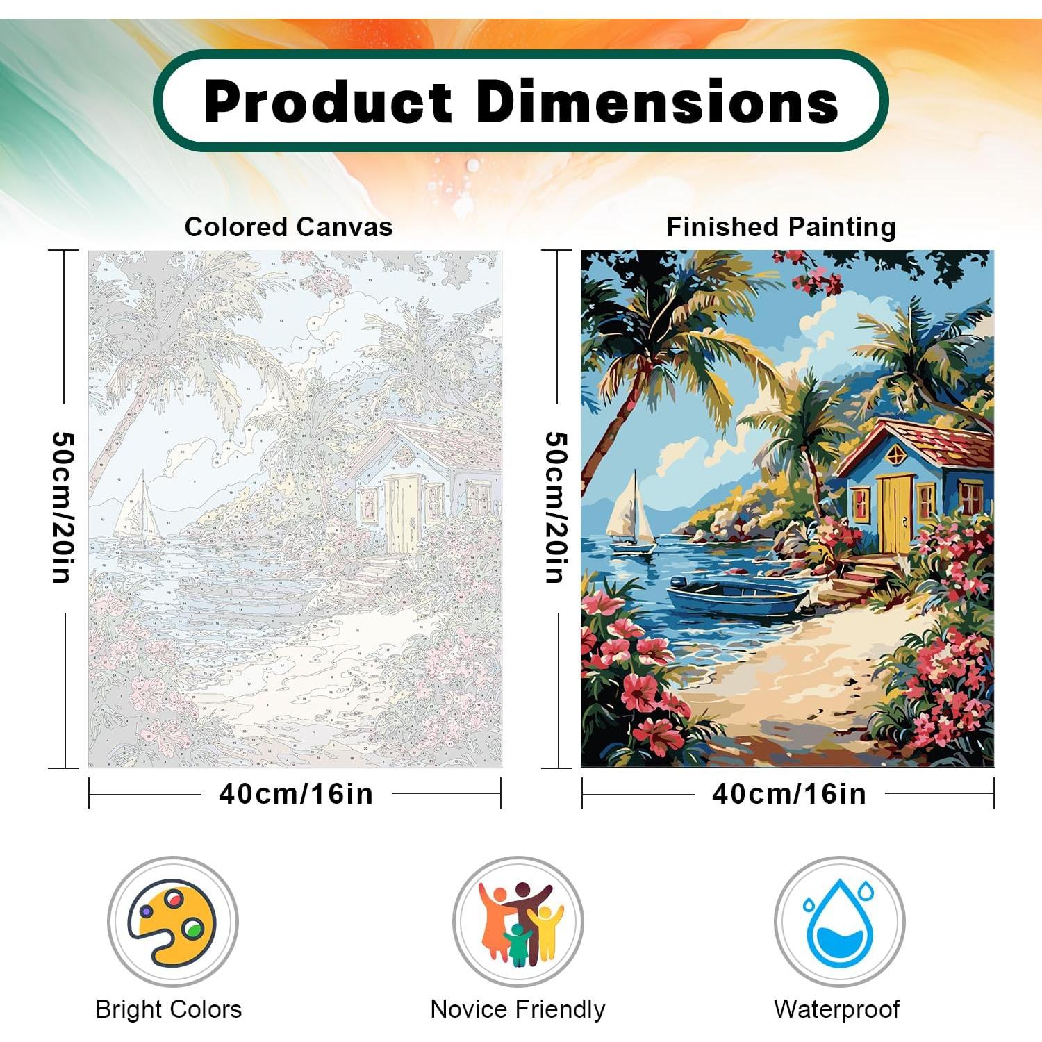 Kit de Pintura por Números Possoco 40x50 cm Playa Acrílico