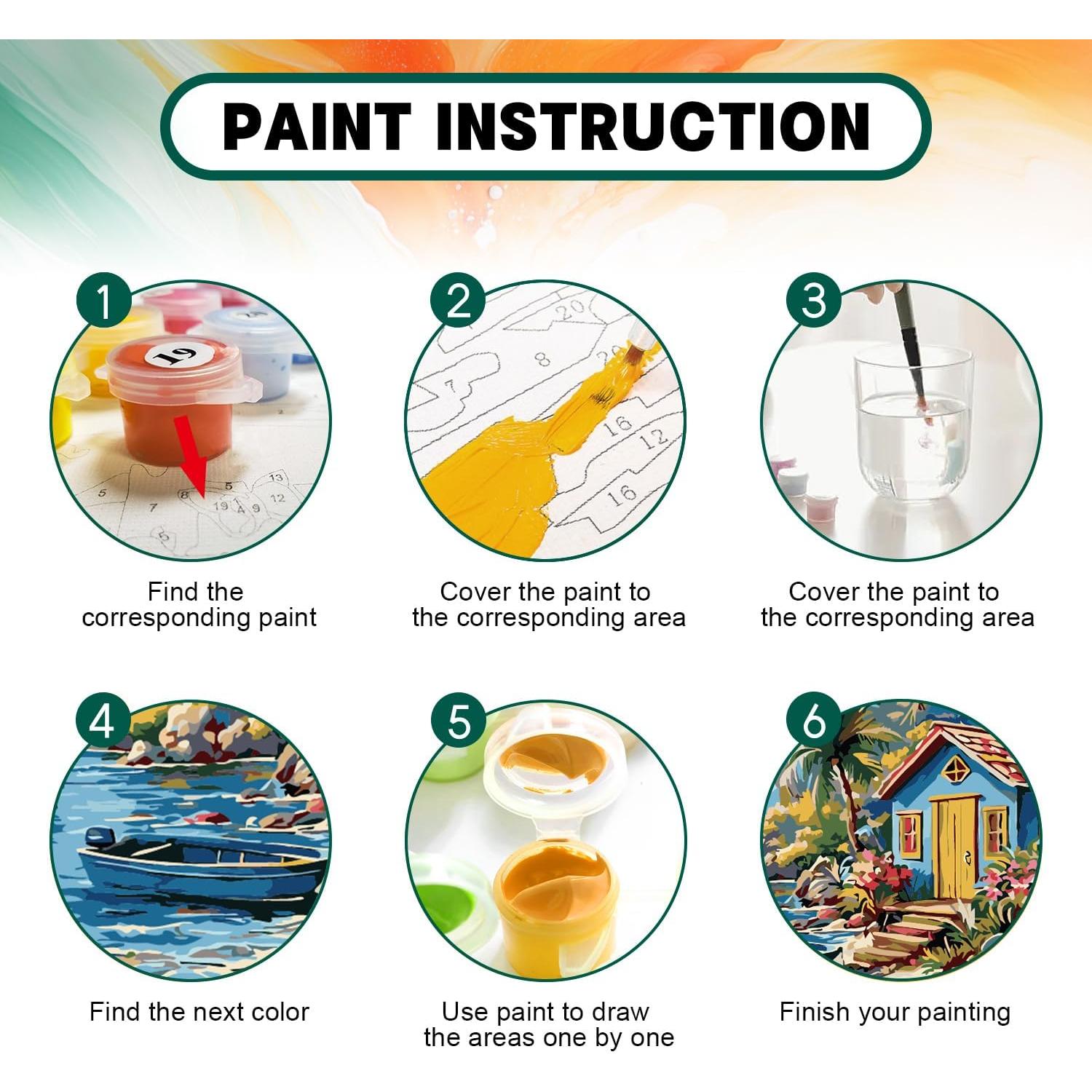 Kit de Pintura por Números Possoco 40x50 cm Playa Acrílico