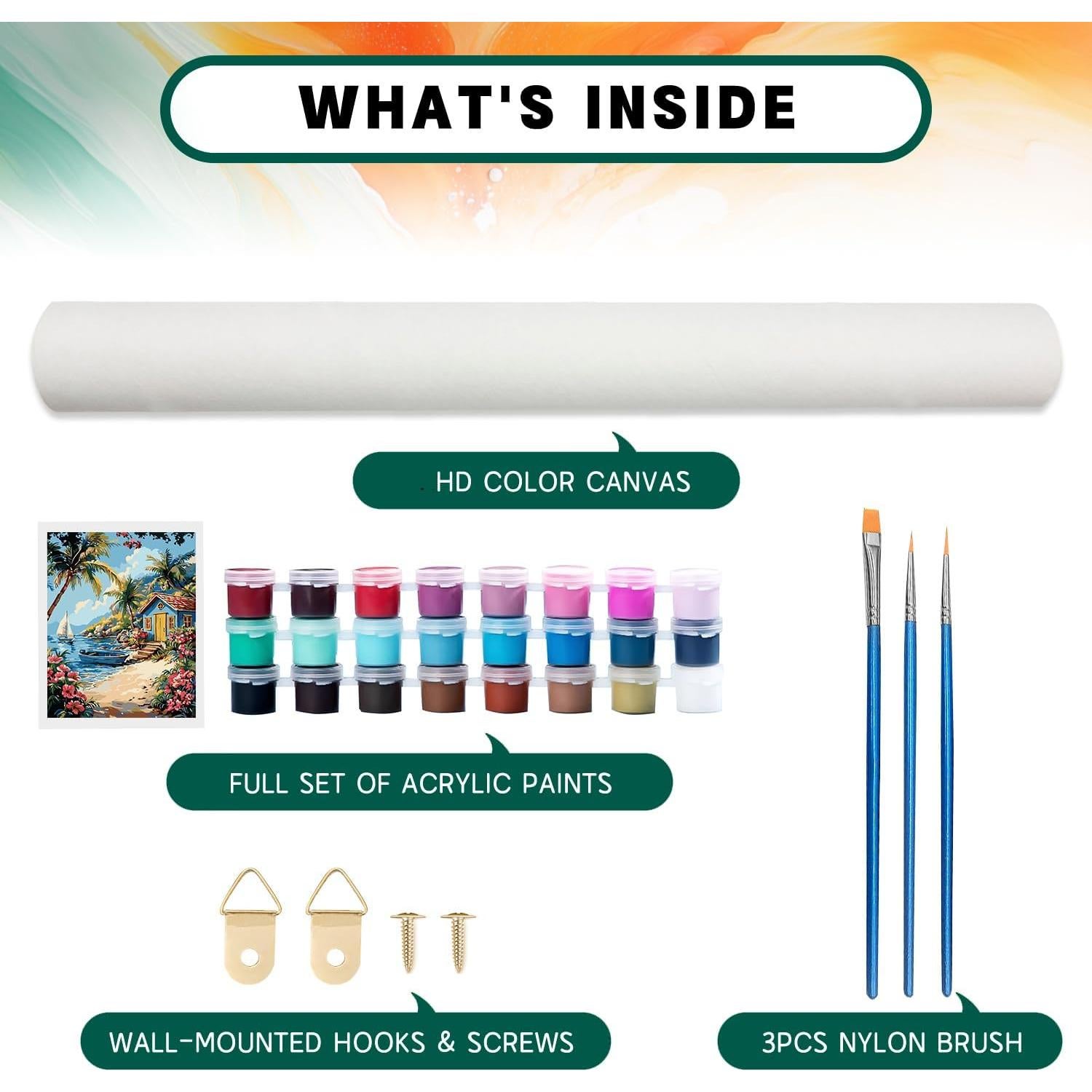 Kit de Pintura por Números Possoco 40x50 cm Playa Acrílico