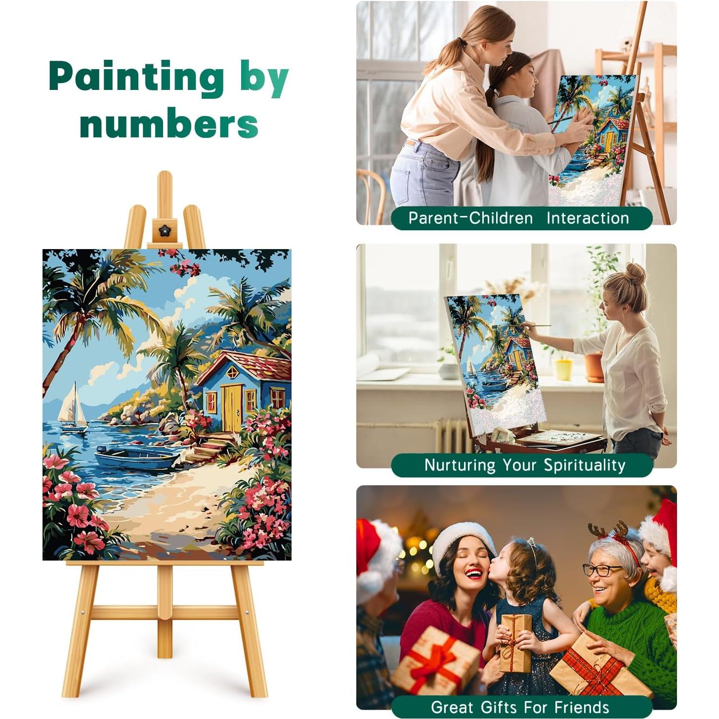 Kit de Pintura por Números Possoco 40x50 cm Playa Acrílico