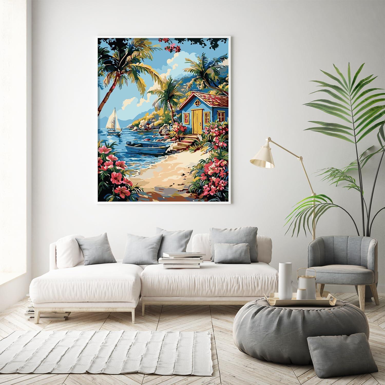 Kit de Pintura por Números Possoco 40x50 cm Playa Acrílico