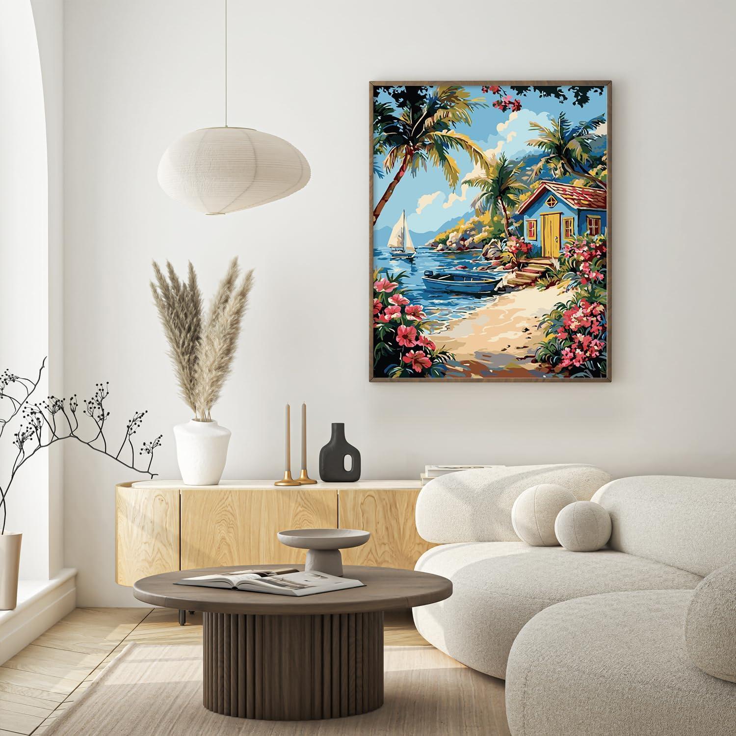 Kit de Pintura por Números Possoco 40x50 cm Playa Acrílico