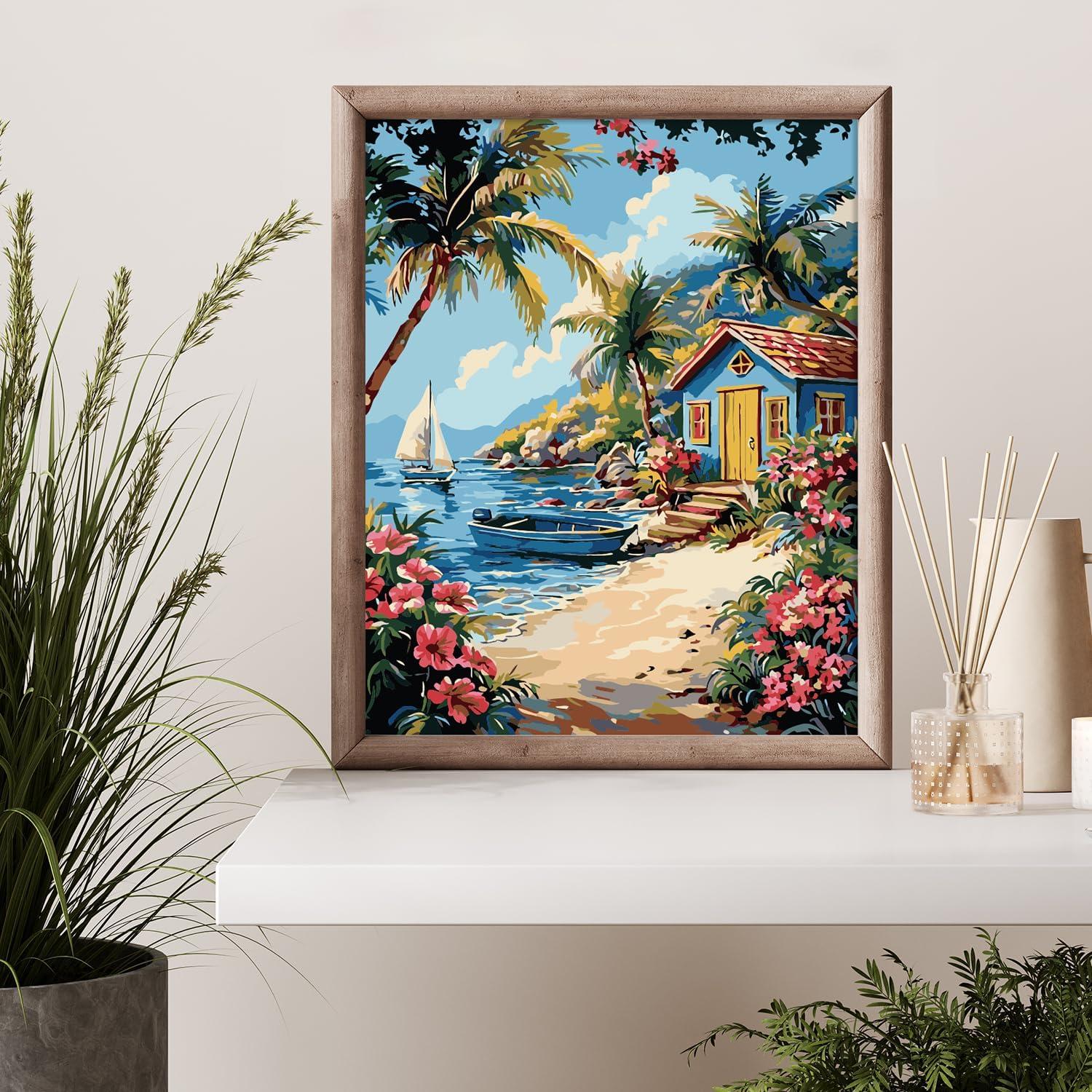 Kit de Pintura por Números Possoco 40x50 cm Playa Acrílico