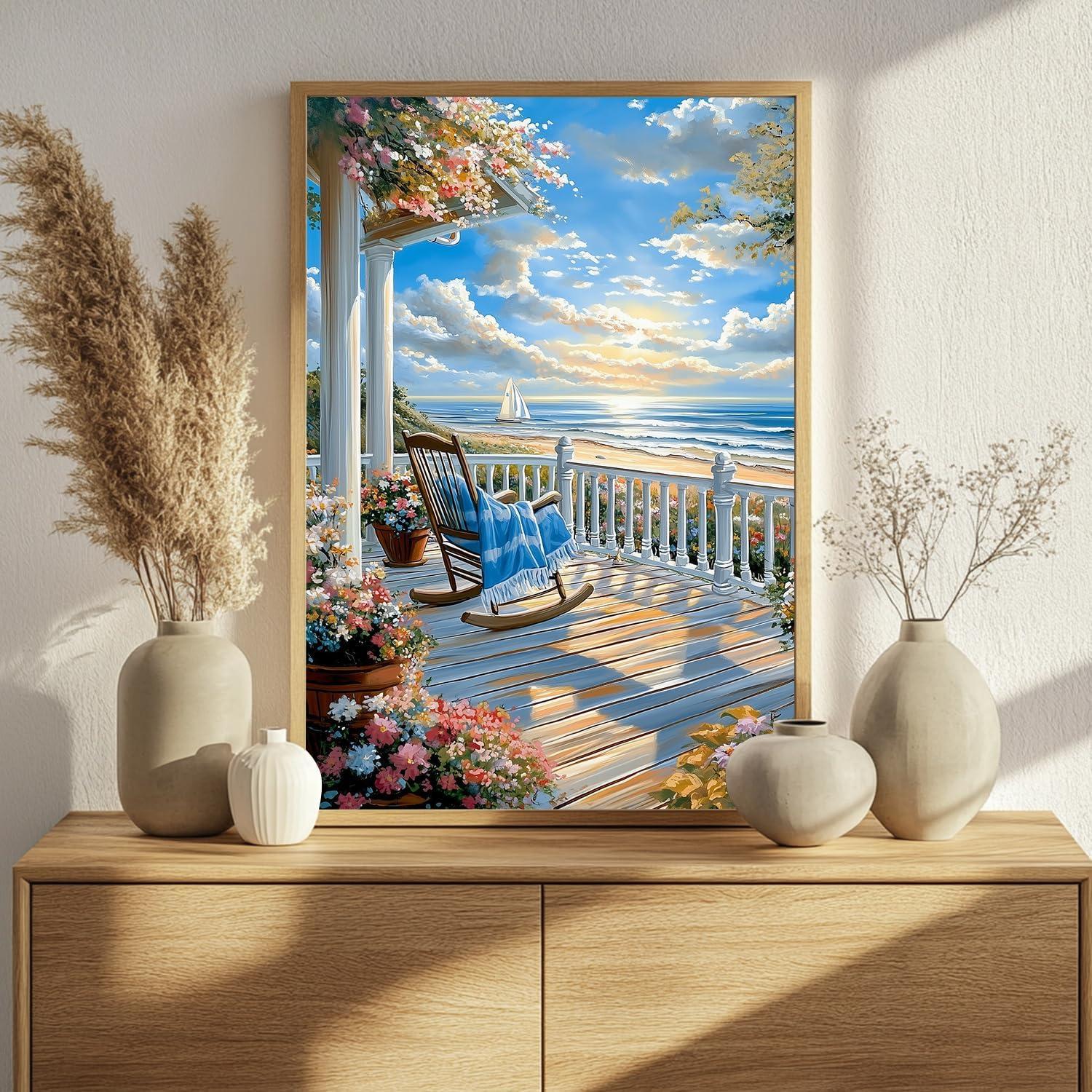 Kit de Pintura por Números Mandun Playa 40x50cm para Adultos