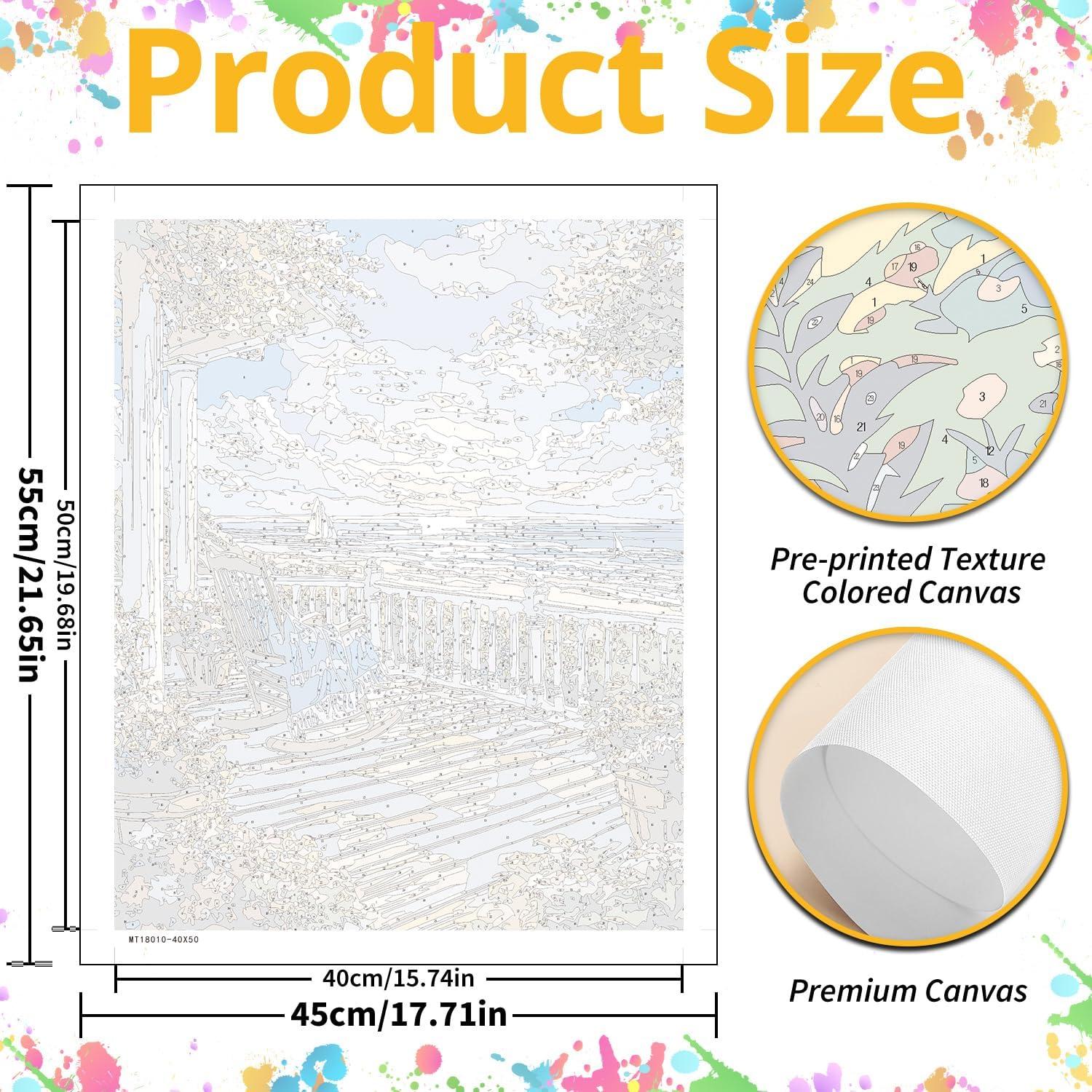 Kit de Pintura por Números Mandun Playa 40x50cm para Adultos