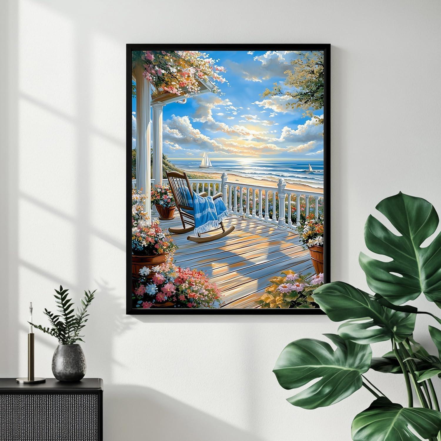 Kit de Pintura por Números Mandun Playa 40x50cm para Adultos