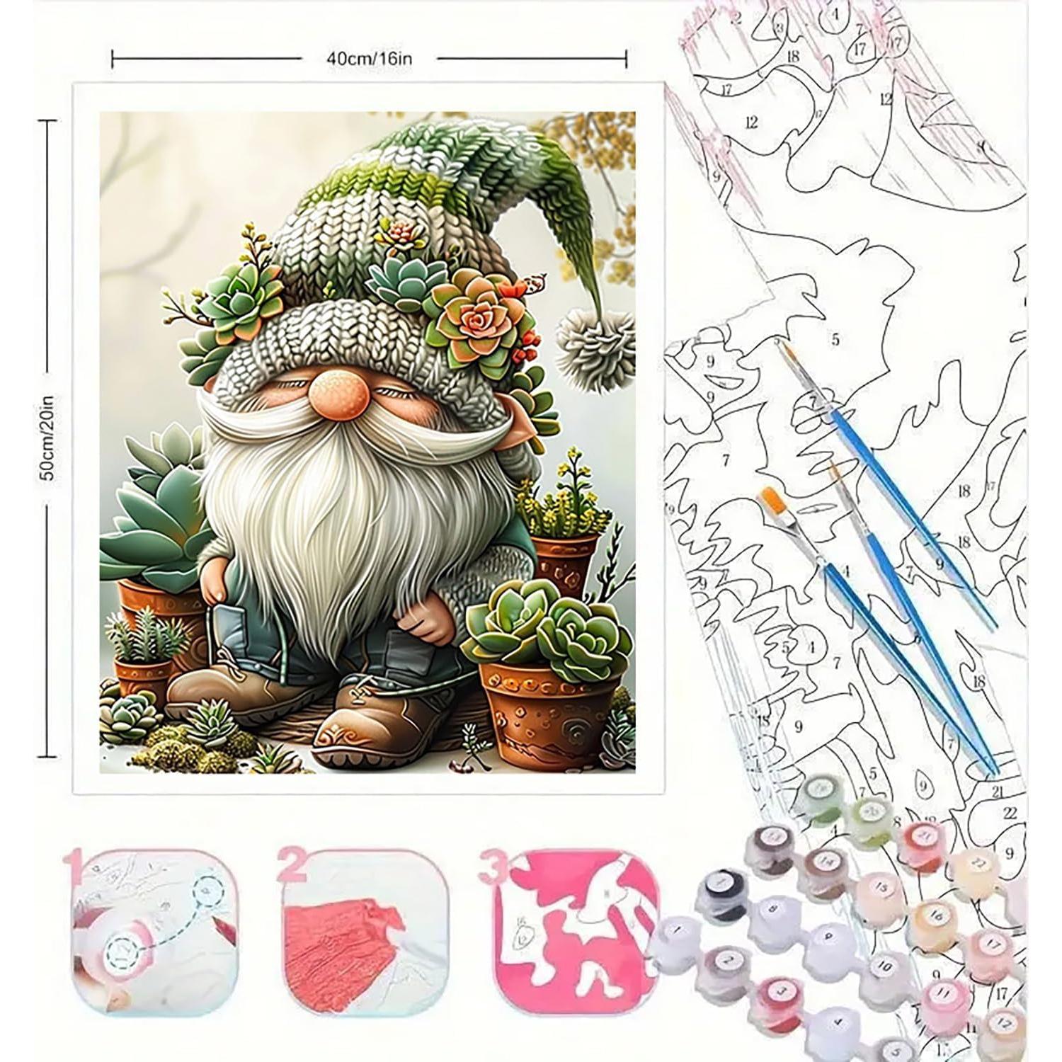 Kit de Pintura por Números Gnomos BYGFHLYW 40.6x50.8 cm