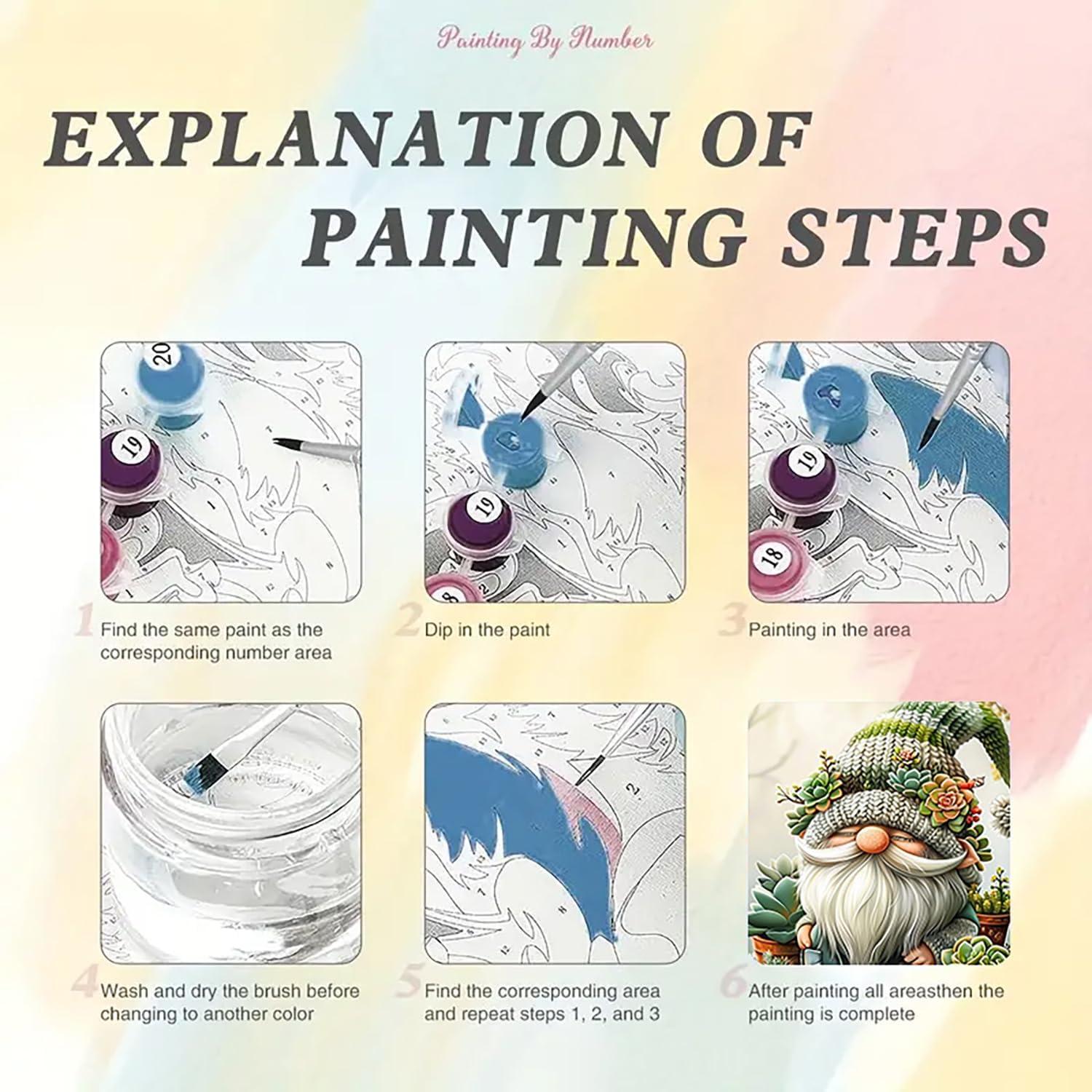 Kit de Pintura por Números Gnomos BYGFHLYW 40.6x50.8 cm