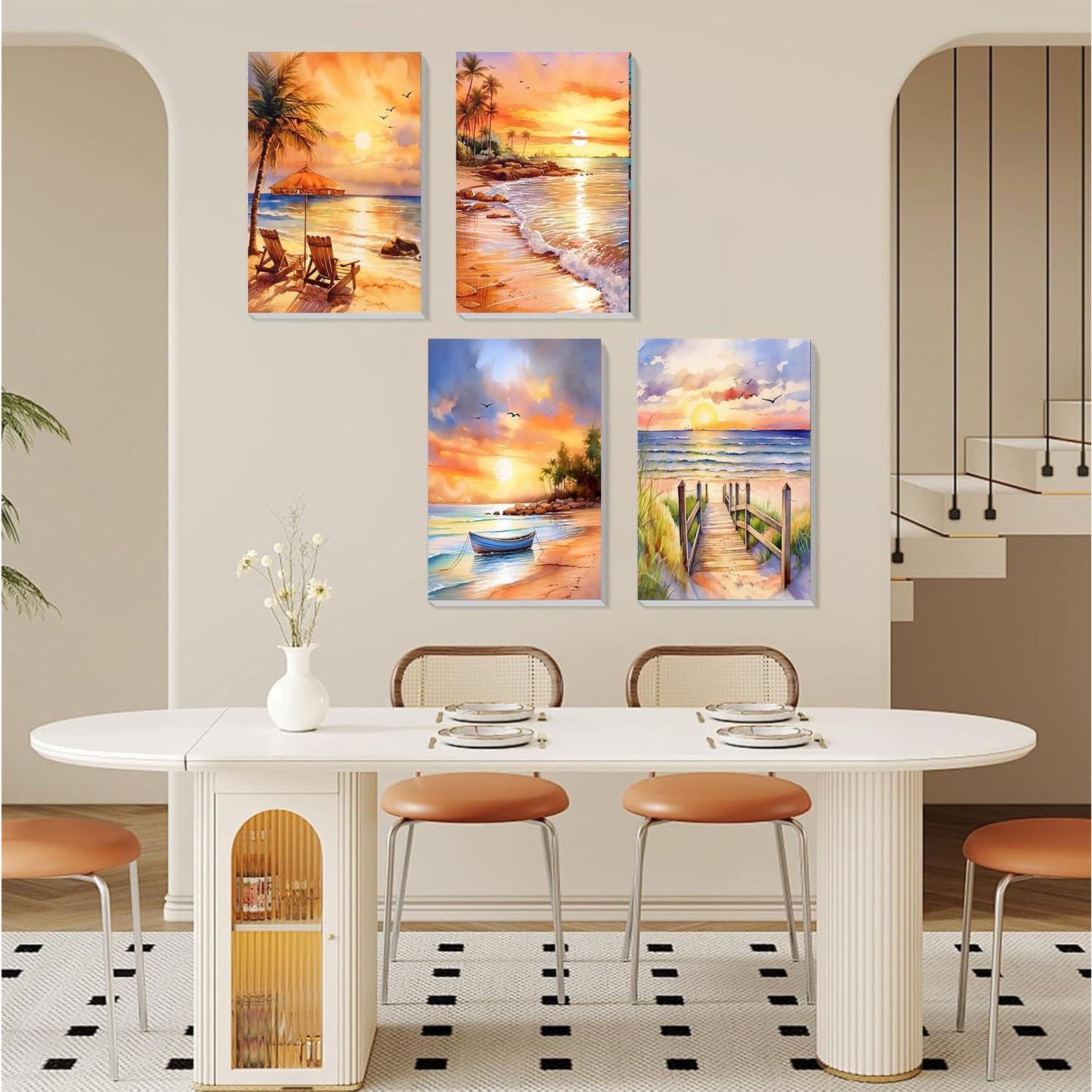 Kit de Pintura por Números Arttoplus 4 Lienzos Enmarcados 20x30cm