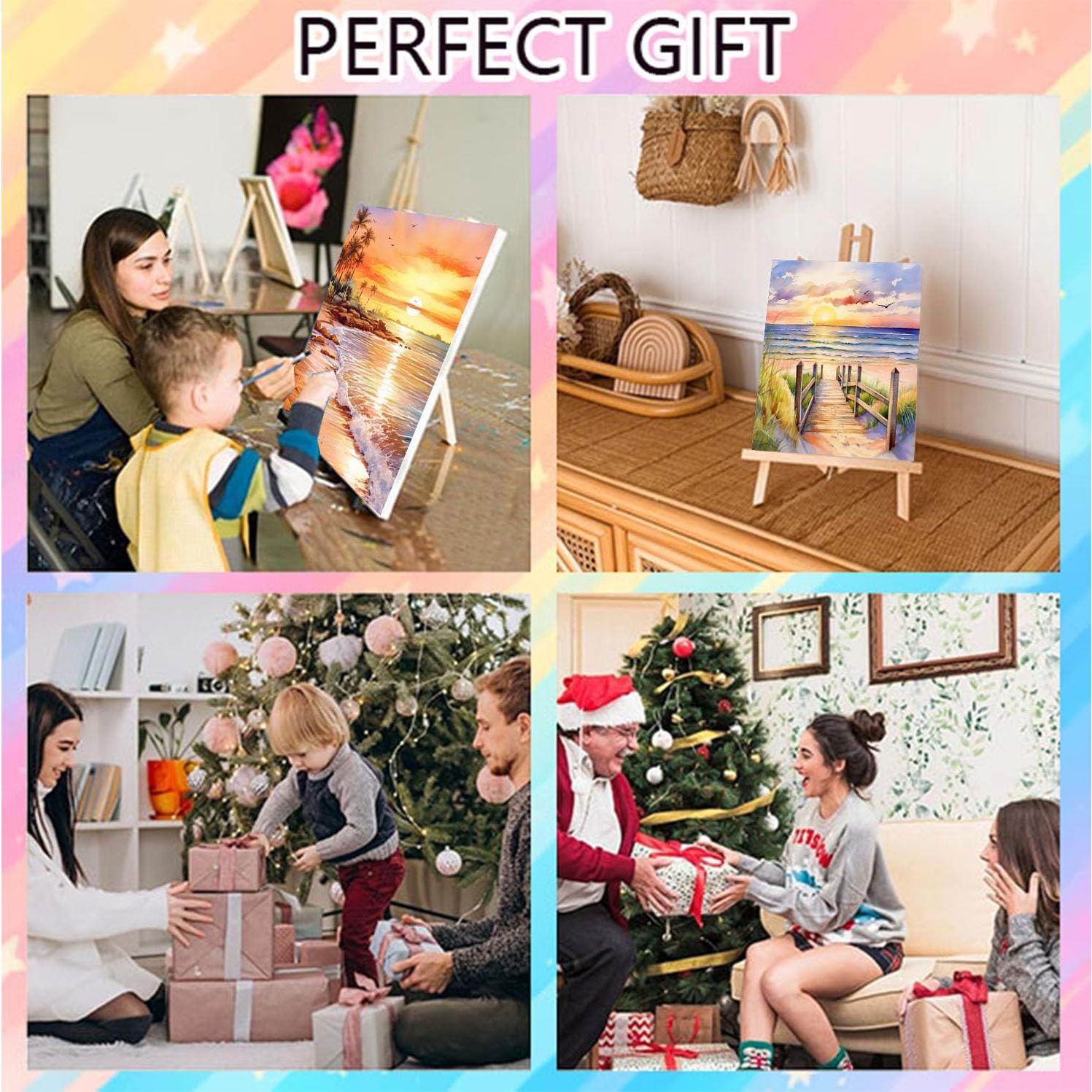 Kit de Pintura por Números Arttoplus 4 Lienzos Enmarcados 20x30cm