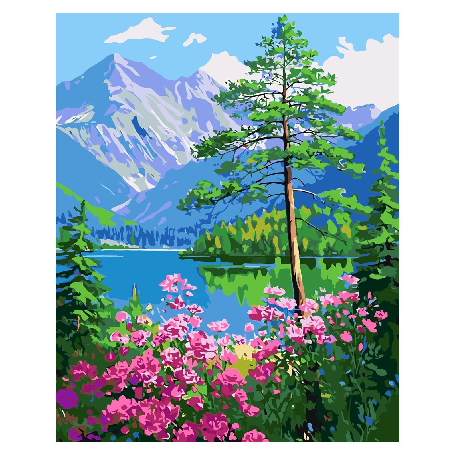 Kit de Pintura por Números Geesfayan 40x50 cm Paisaje Montañoso