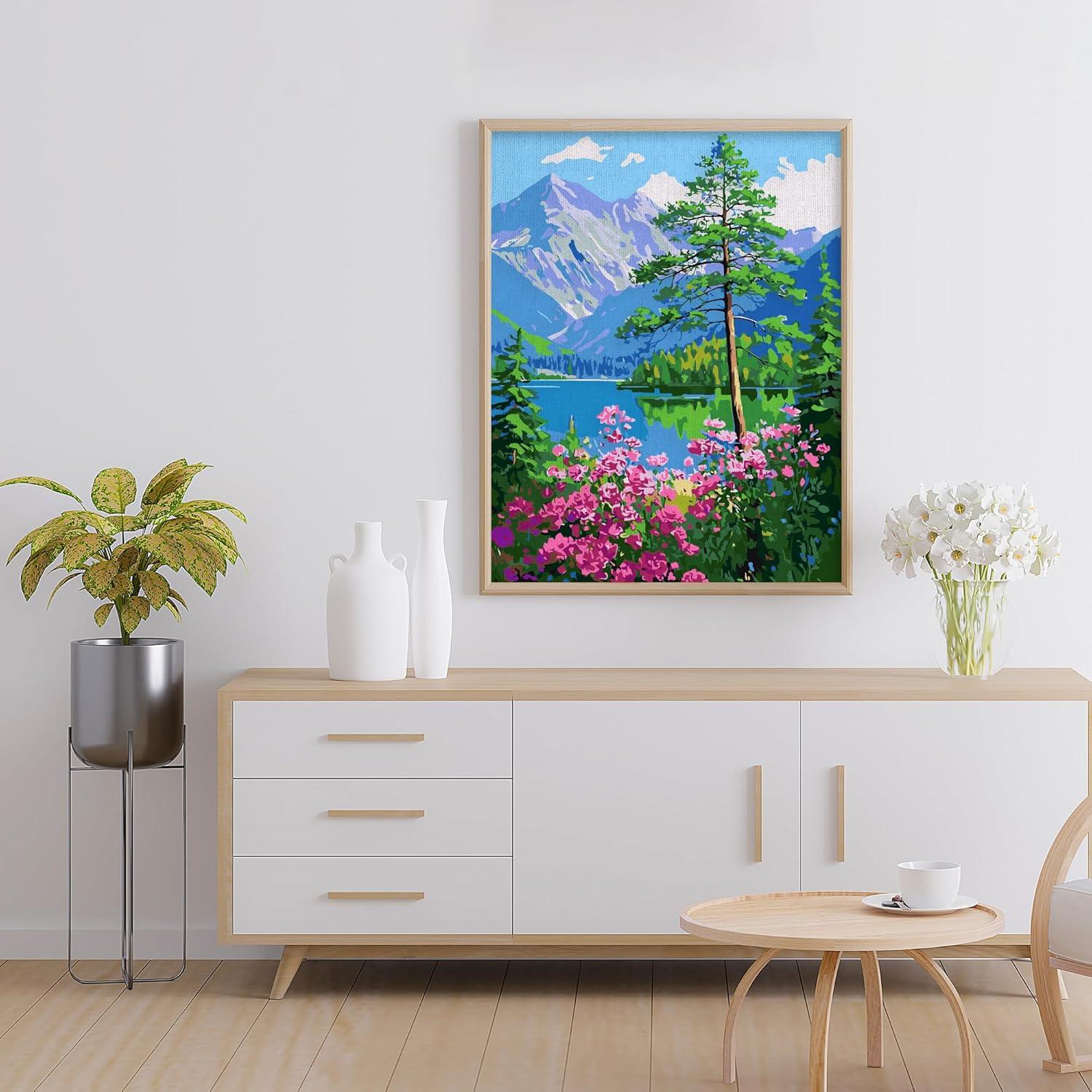 Kit de Pintura por Números Geesfayan 40x50 cm Paisaje Montañoso