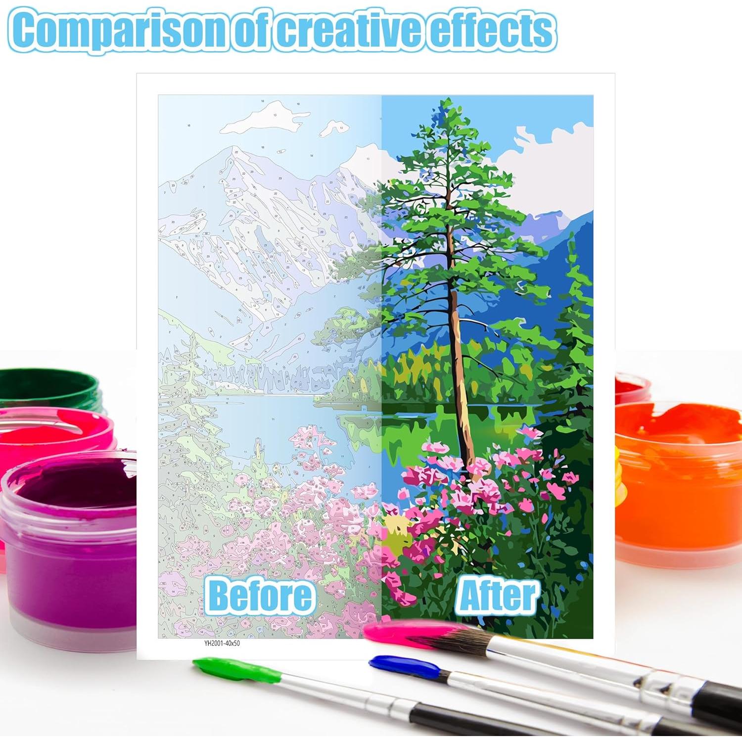 Kit de Pintura por Números Geesfayan 40x50 cm Paisaje Montañoso