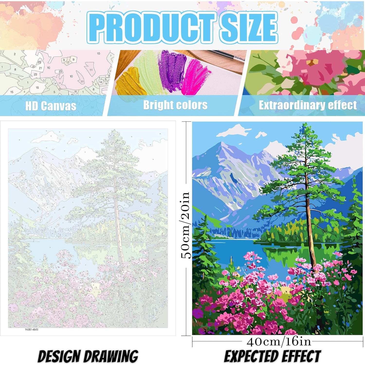 Kit de Pintura por Números Geesfayan 40x50 cm Paisaje Montañoso